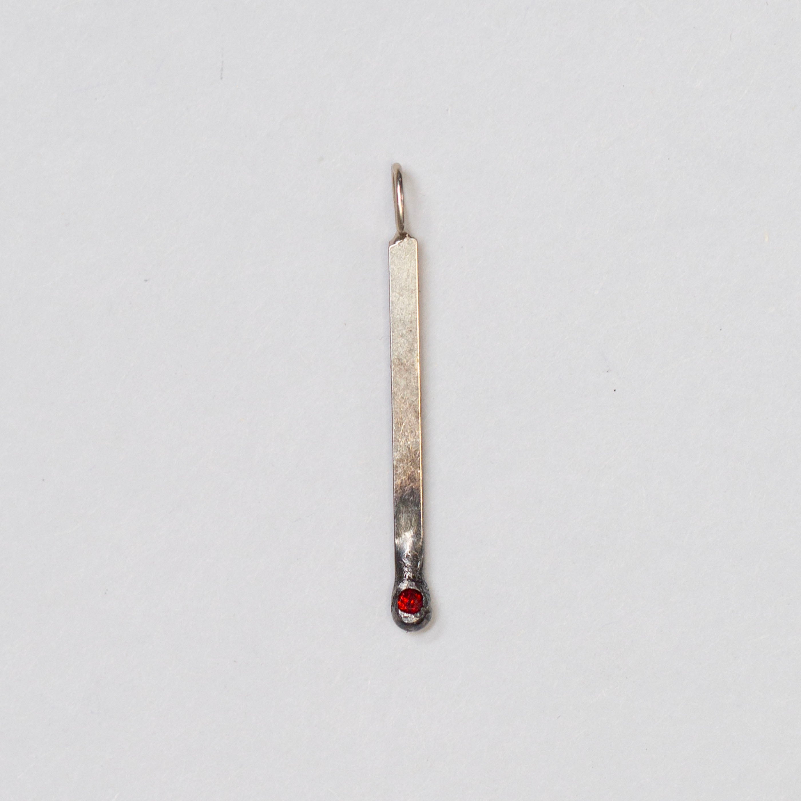 Match 7 - Vertical, 14k White Gold Garnet