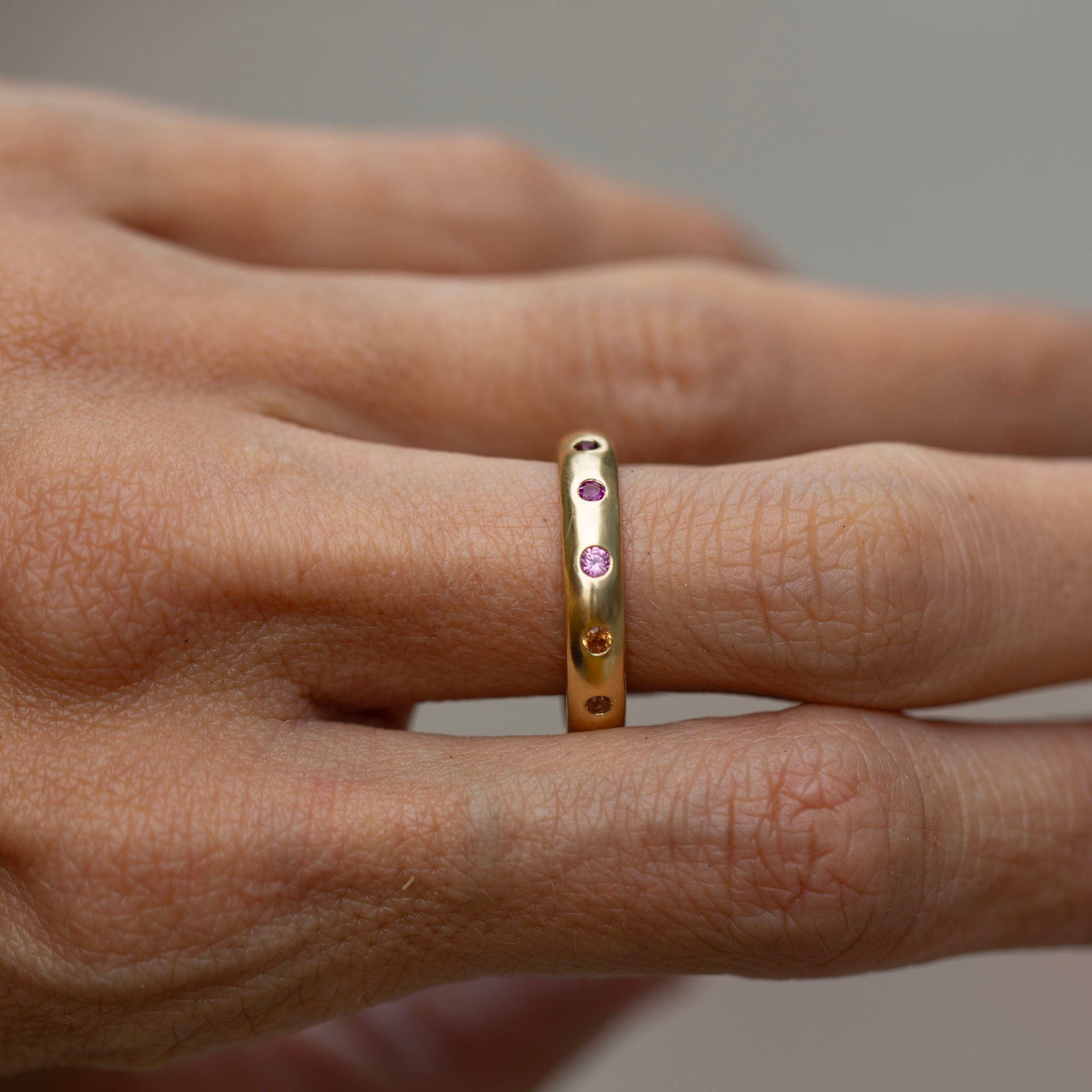 Sapphire Rainbow Ring, 6 stones