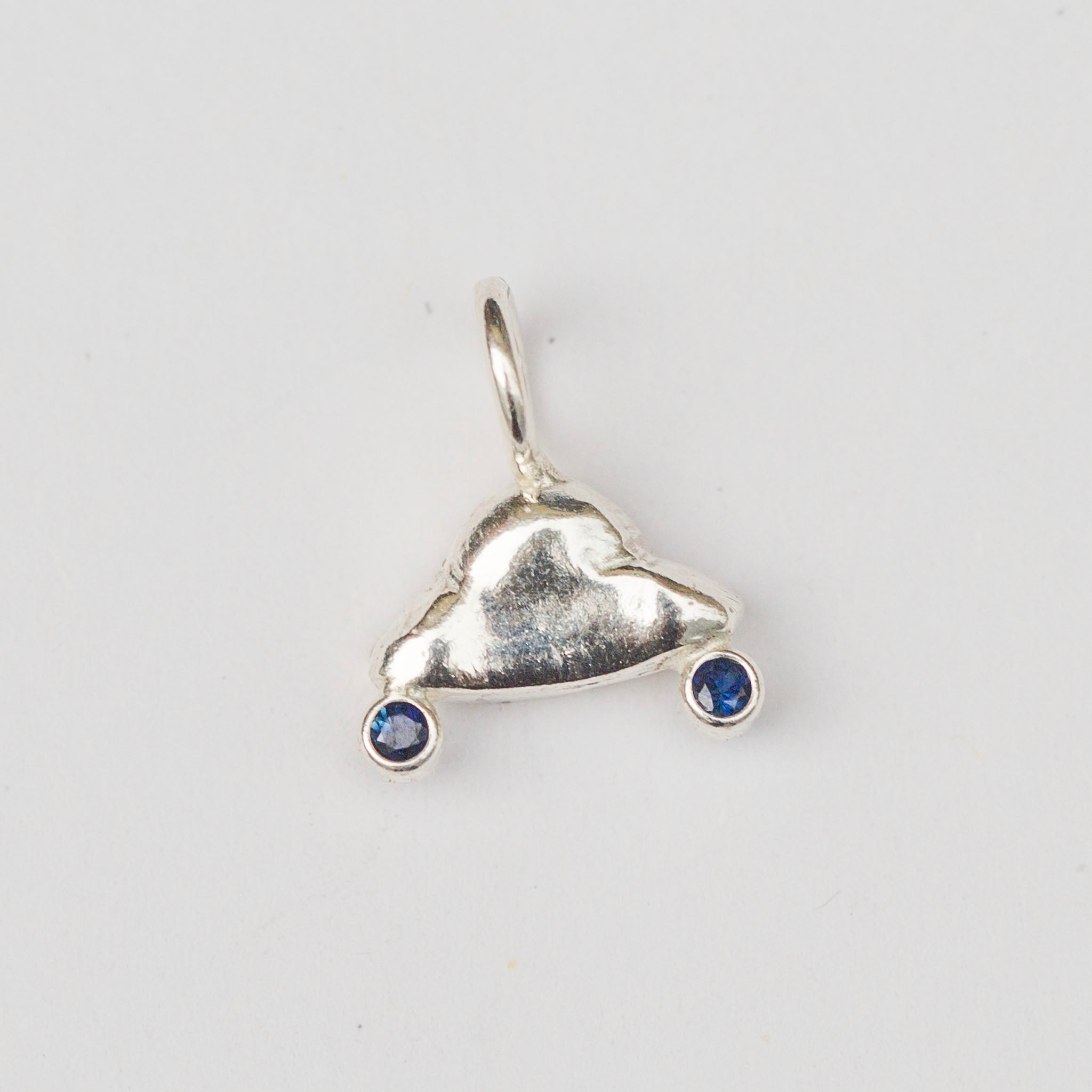 UFO, Silver & Dark Blue Sapphire