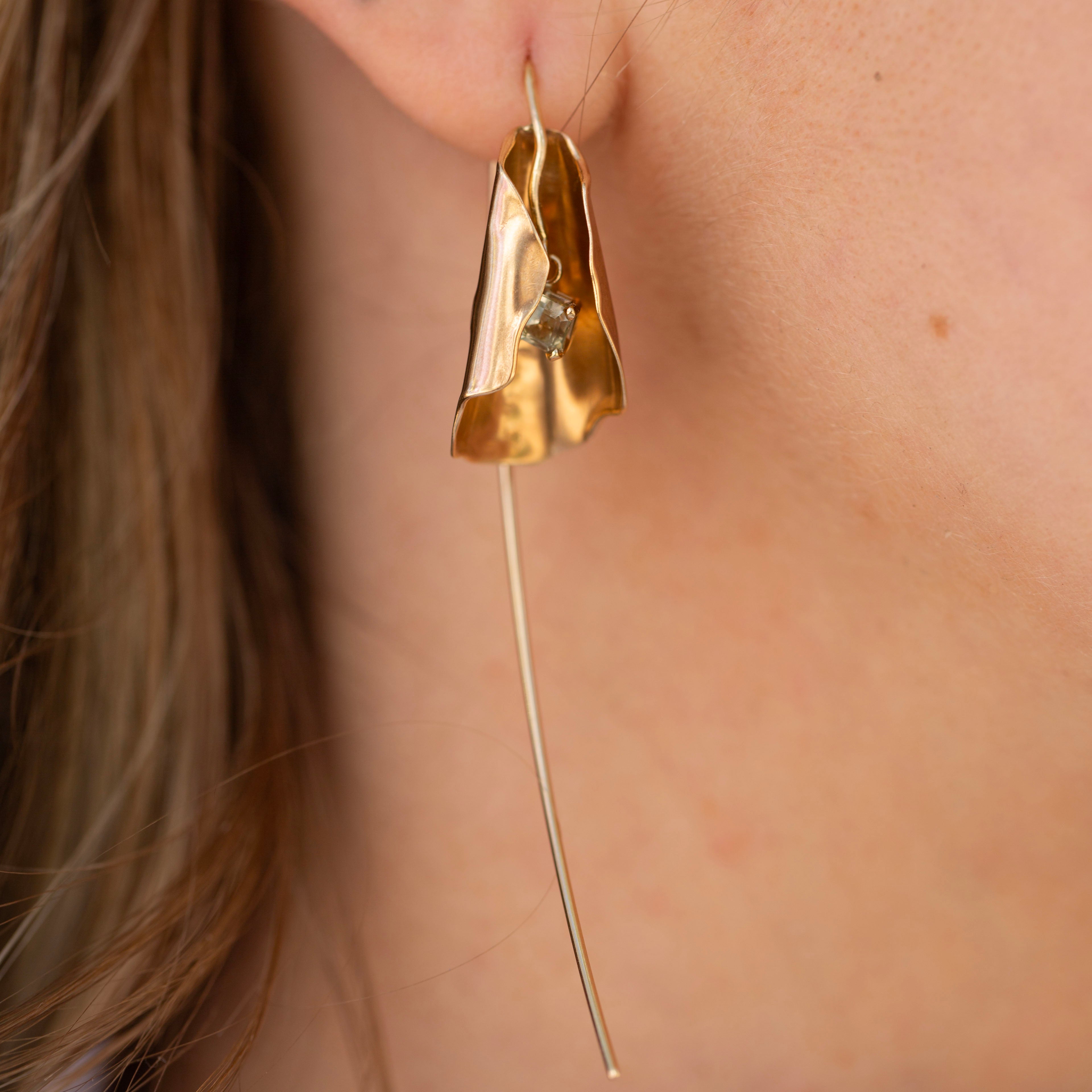 Calla Lily Earrings, Tourmaline