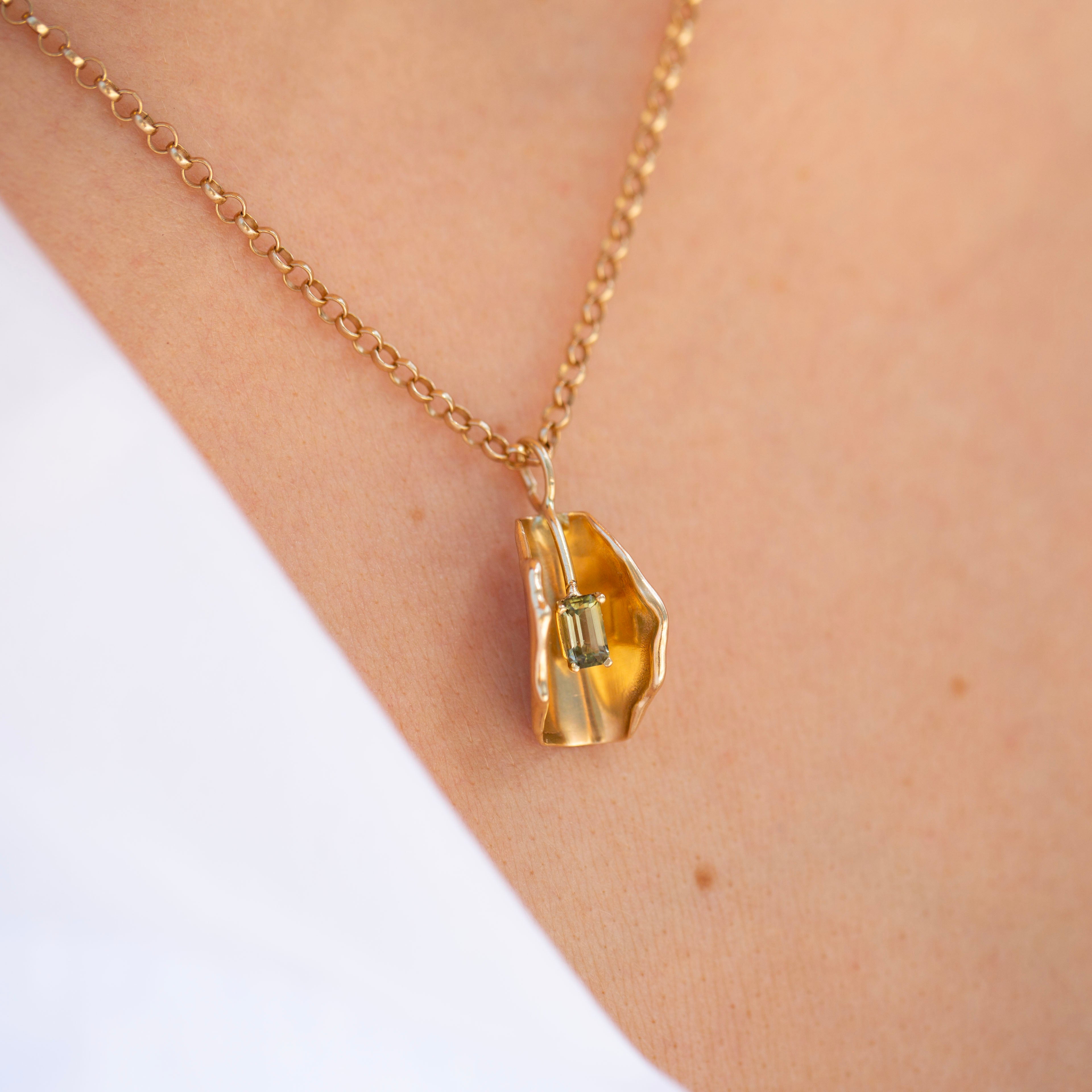 Calla Lily Pendant 4, Tourmaline