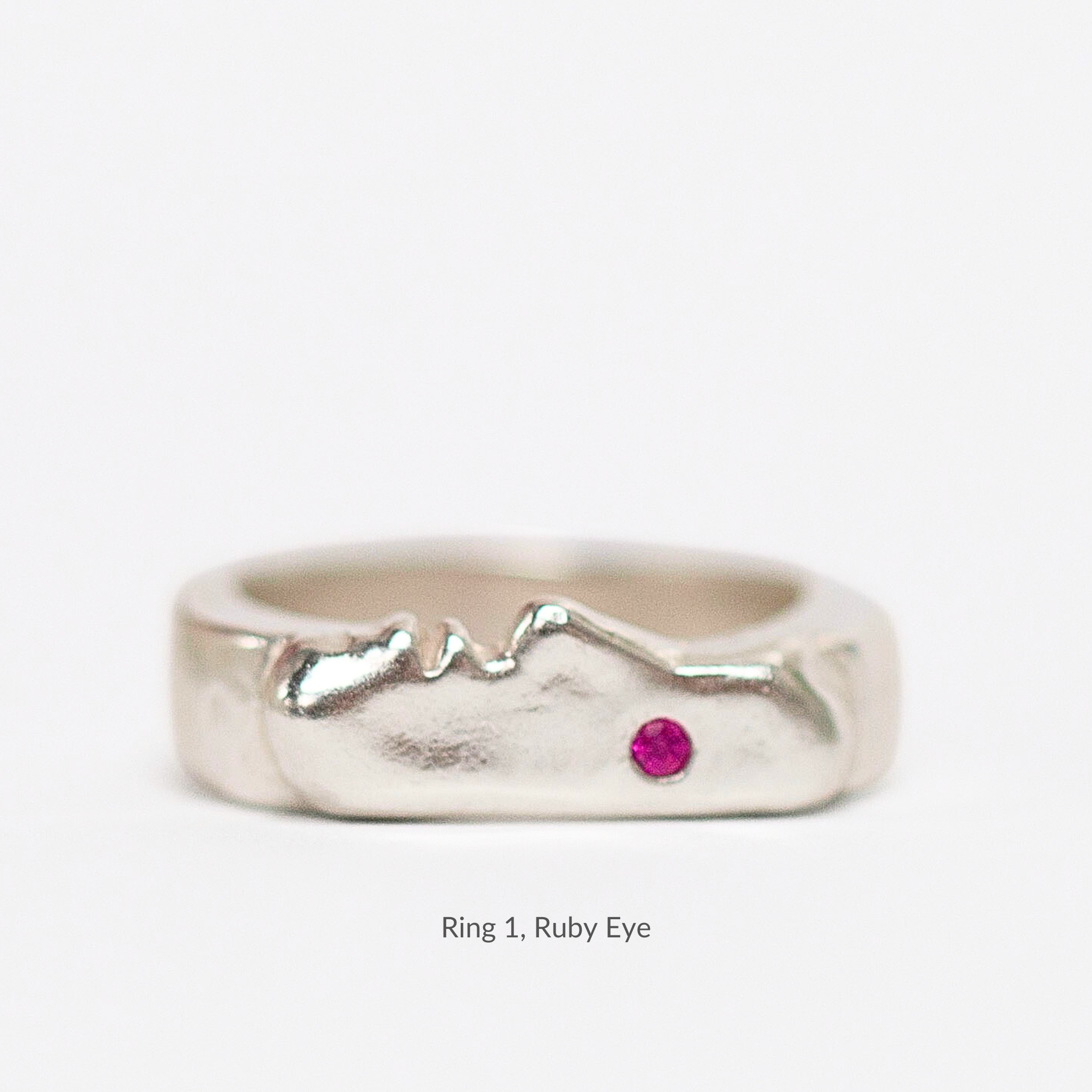 Gemstone Kiss Rings, Silver