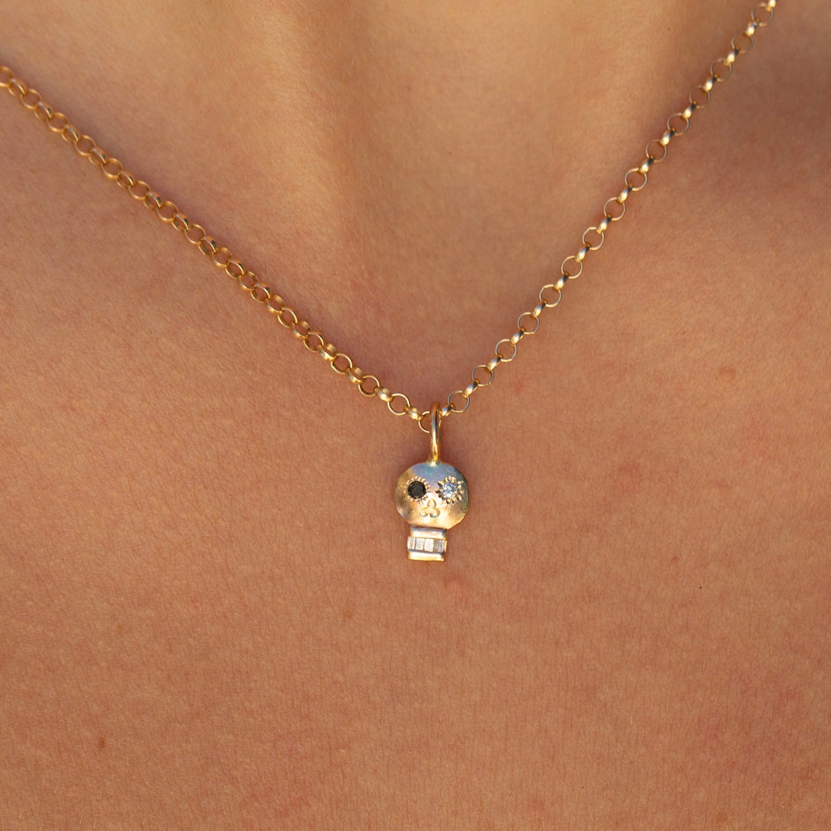 Skull 16, Black and White Diamond