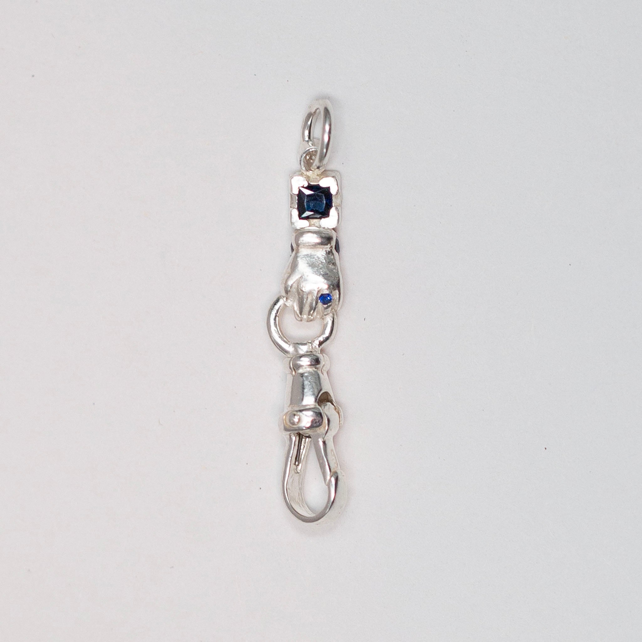 Blue Sapphire Silver Hand Connector