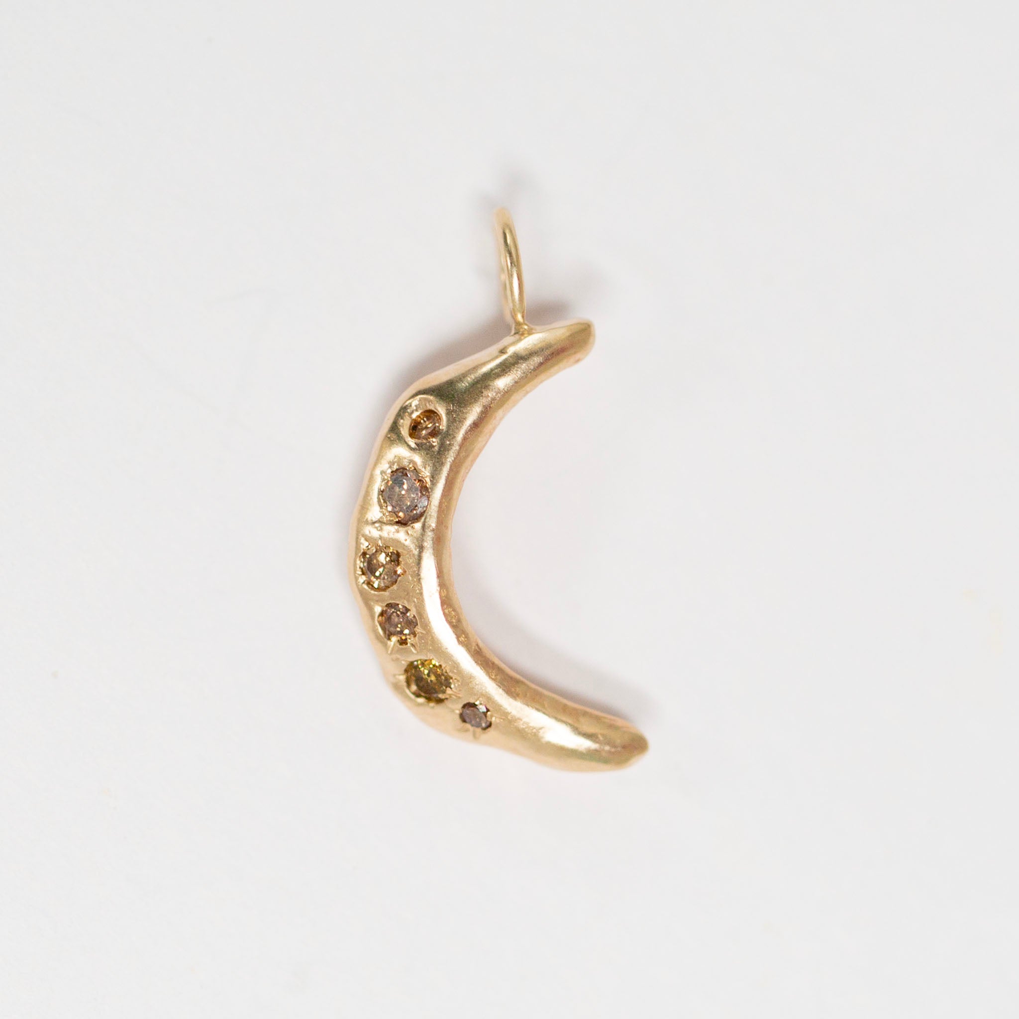 Waning Crescent Diamond Moon Charm