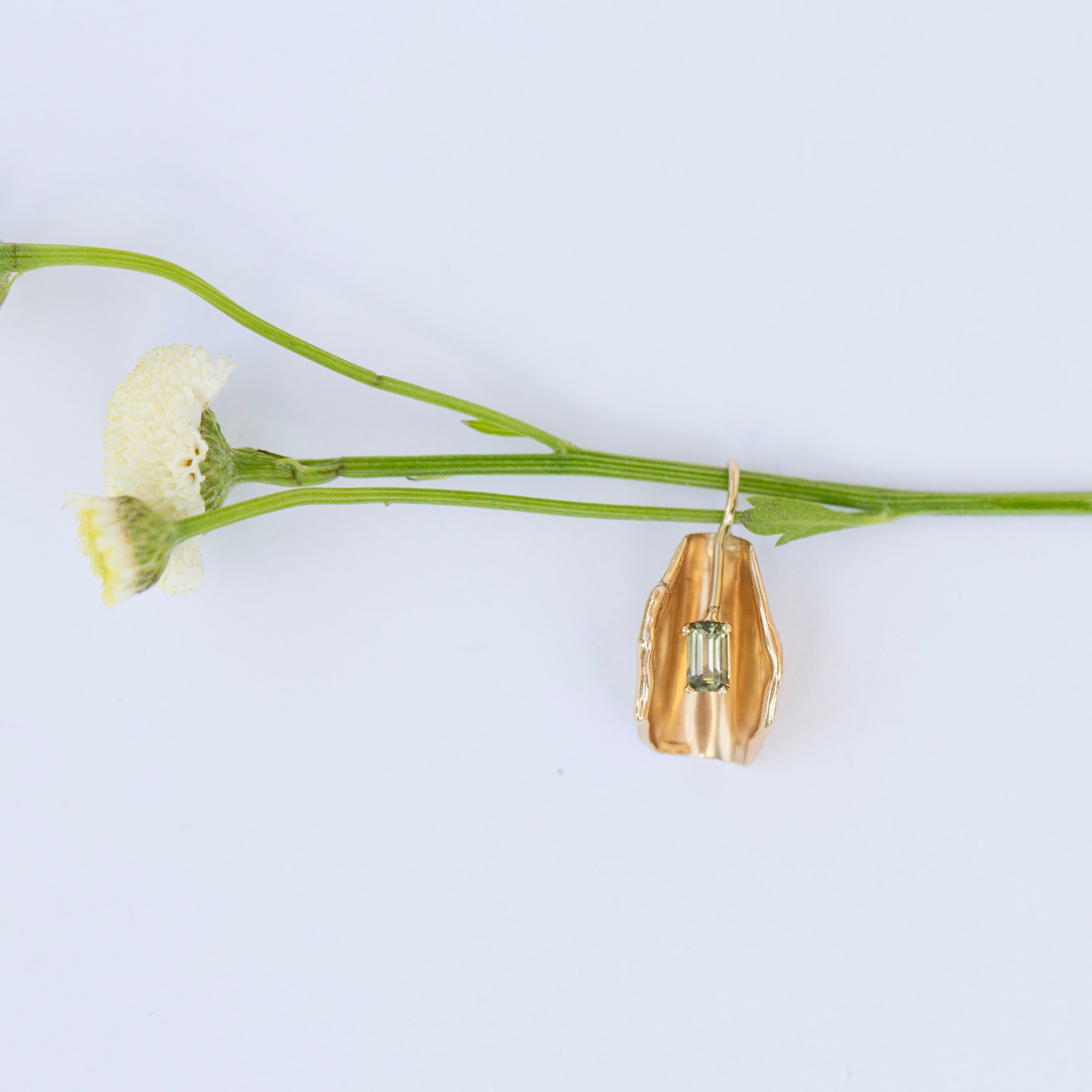 Calla Lily Pendant 4, Tourmaline