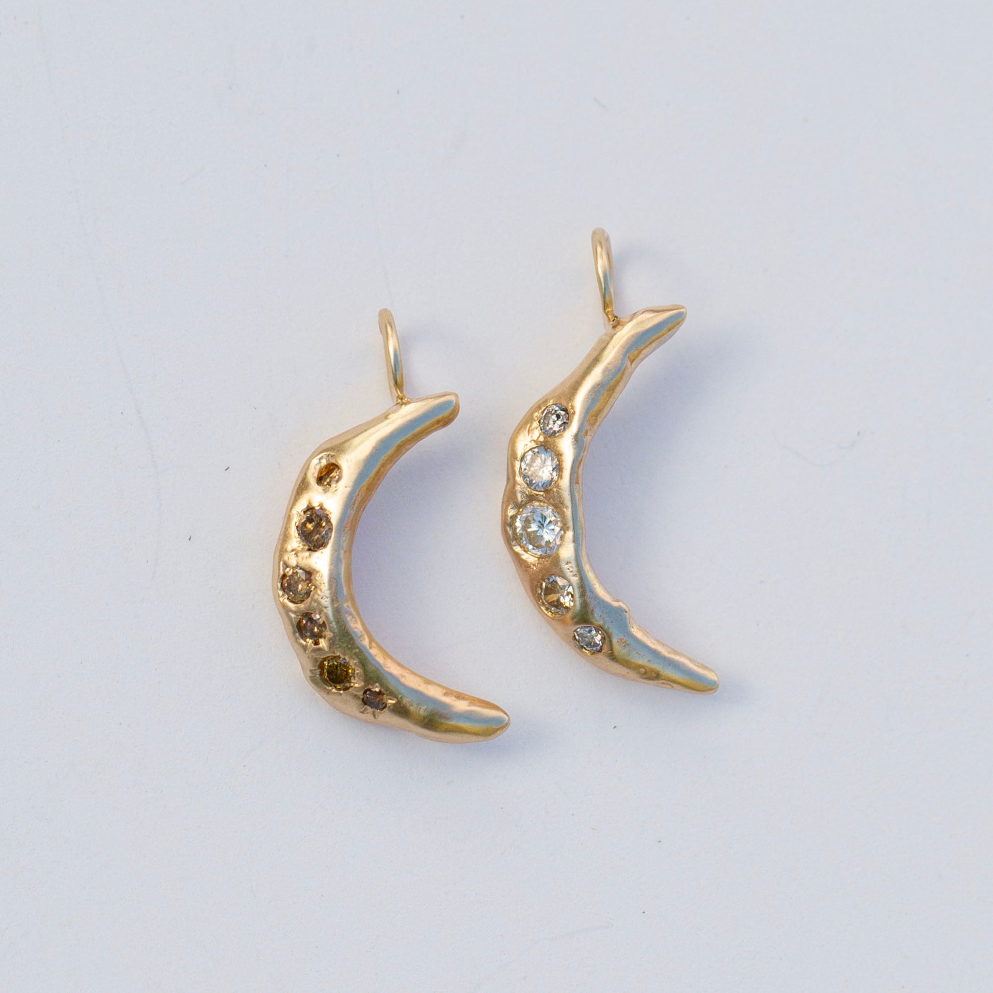 Waning Crescent Diamond Moon Charm