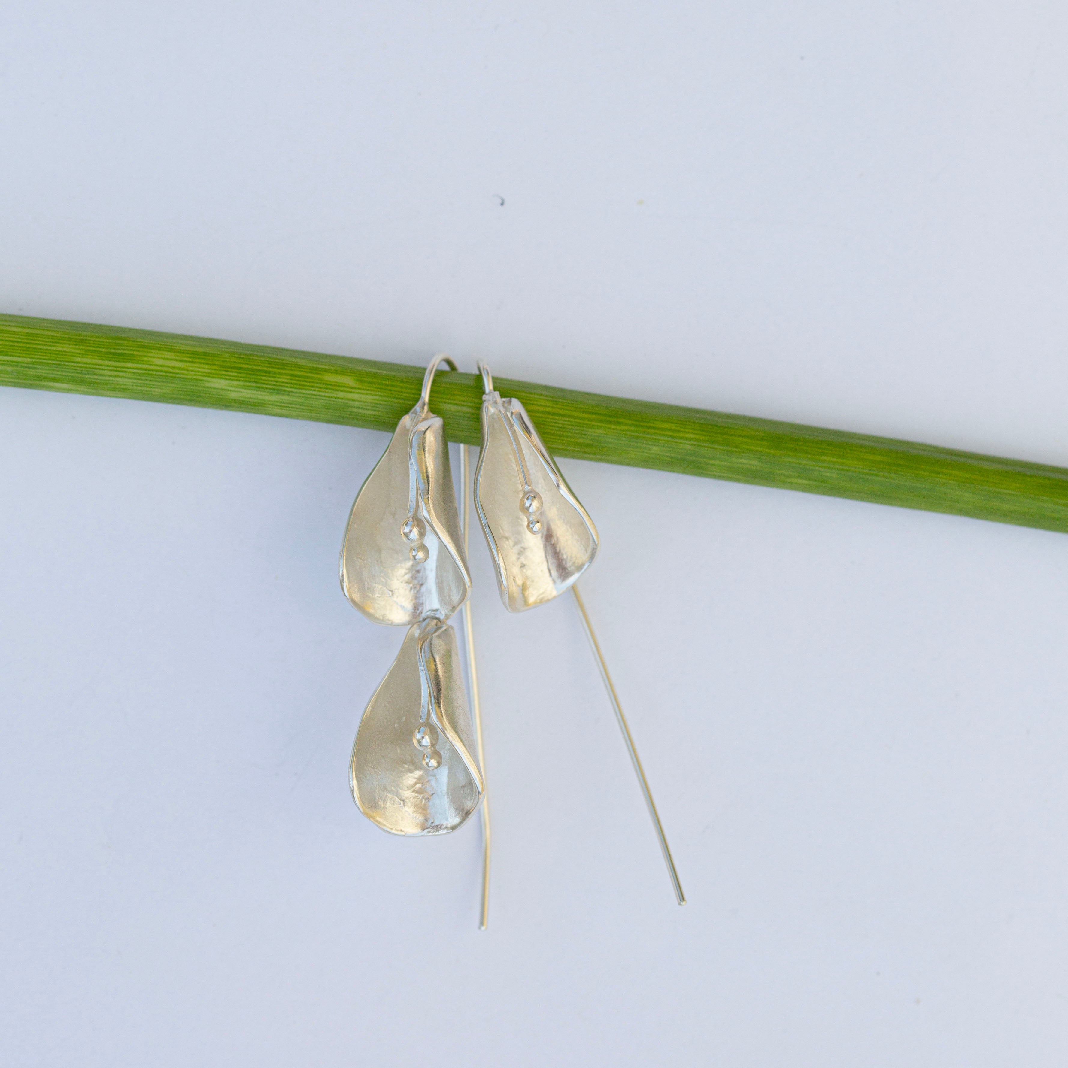 Asymmetrical Calla Lily Earrings