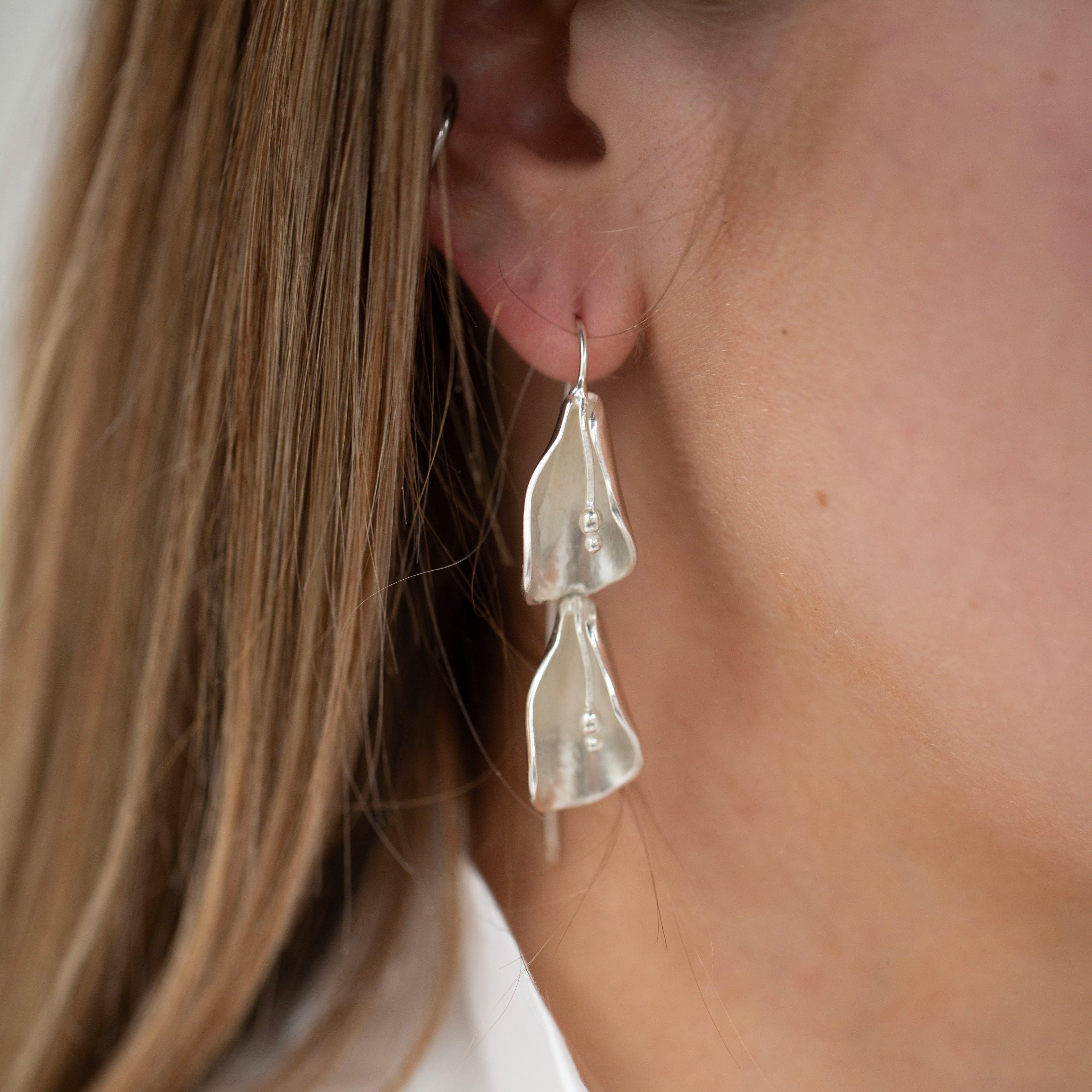 Asymmetrical Calla Lily Earrings