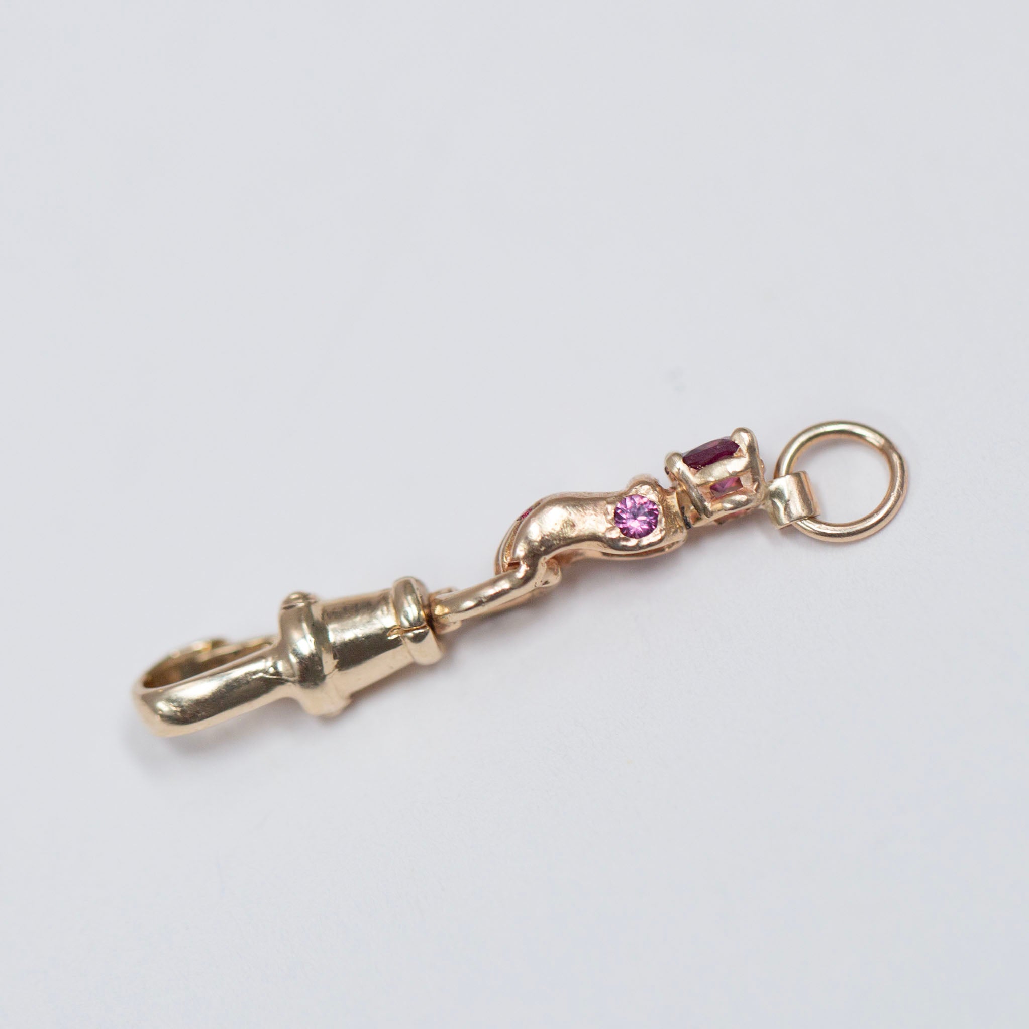 Garnet & Sapphire Hand Connector, 14K