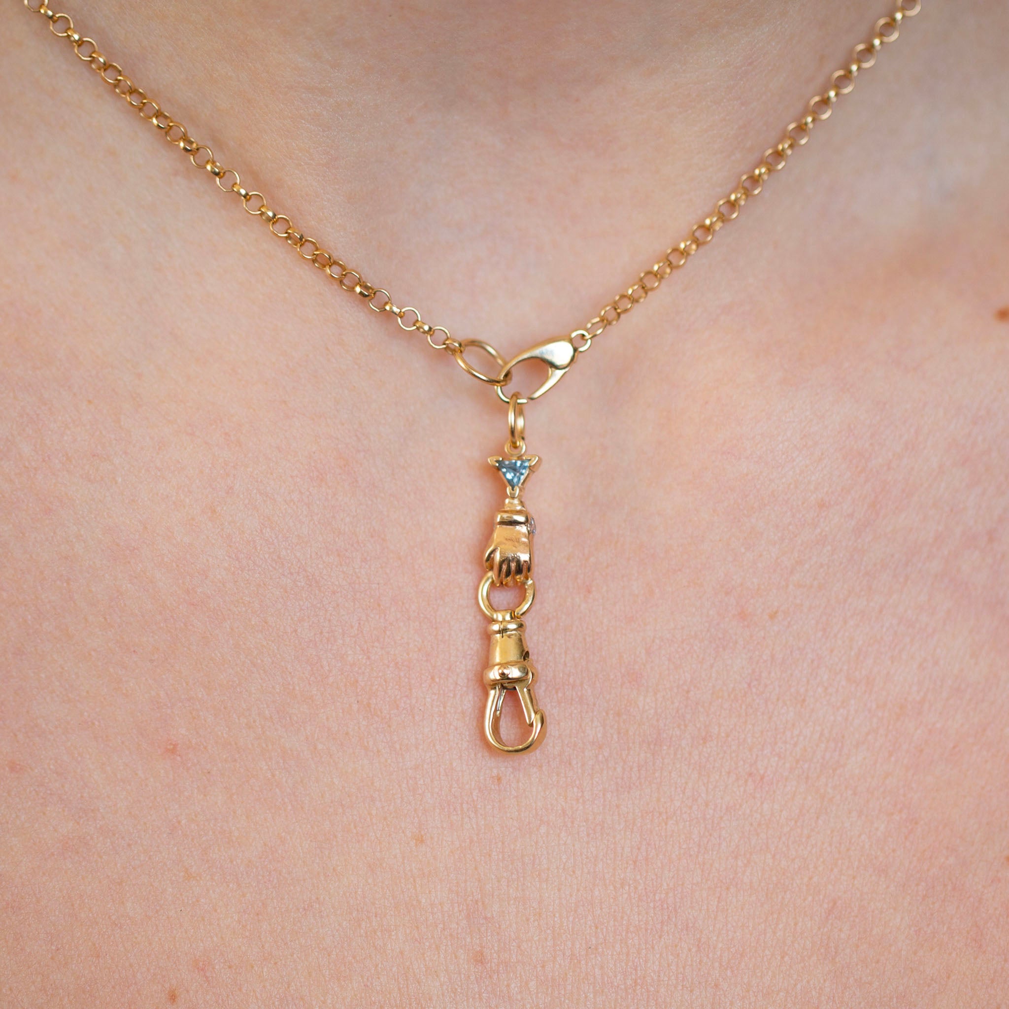 Sapphire Hand Connector, Charm Clip