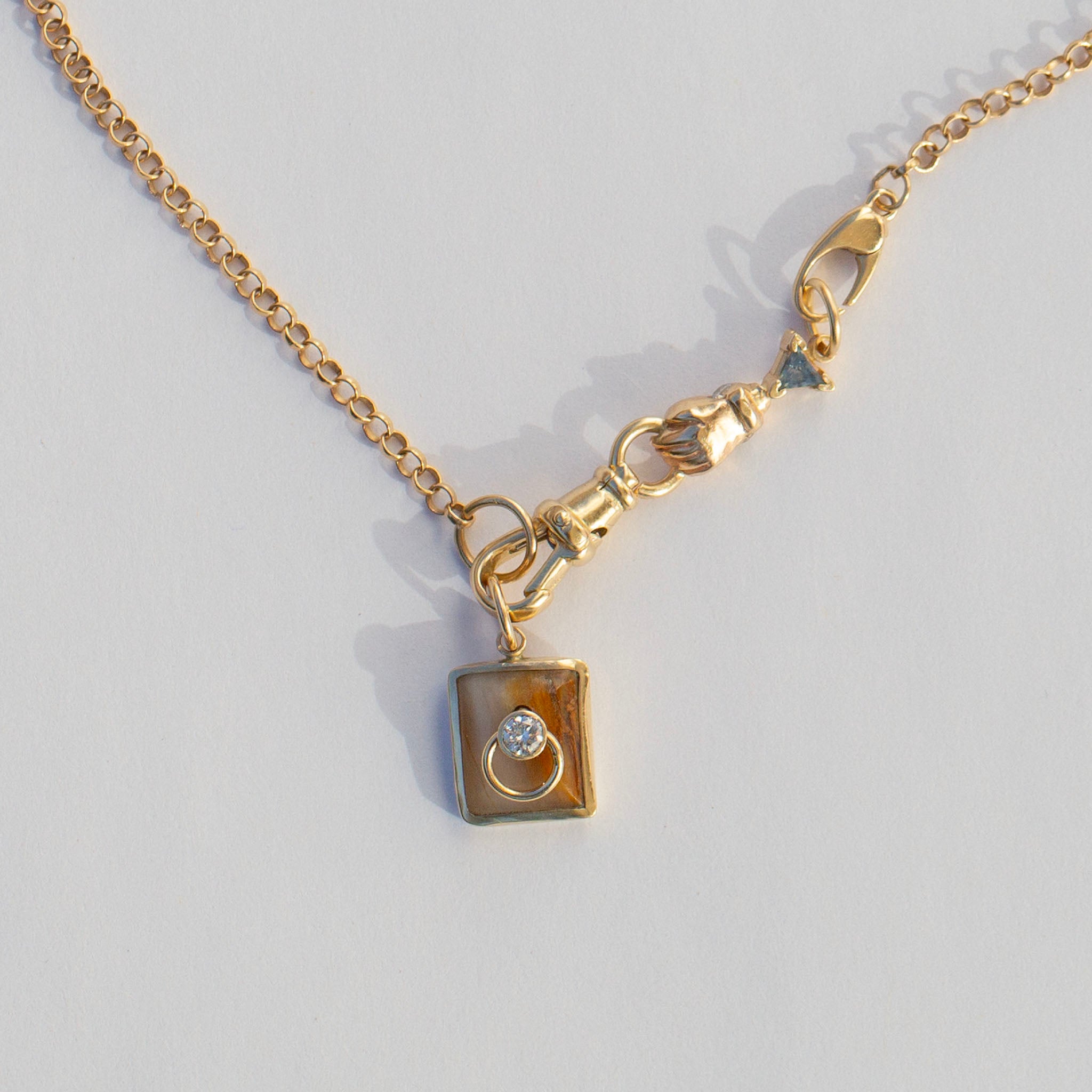 Sapphire Hand Connector, Charm Clip