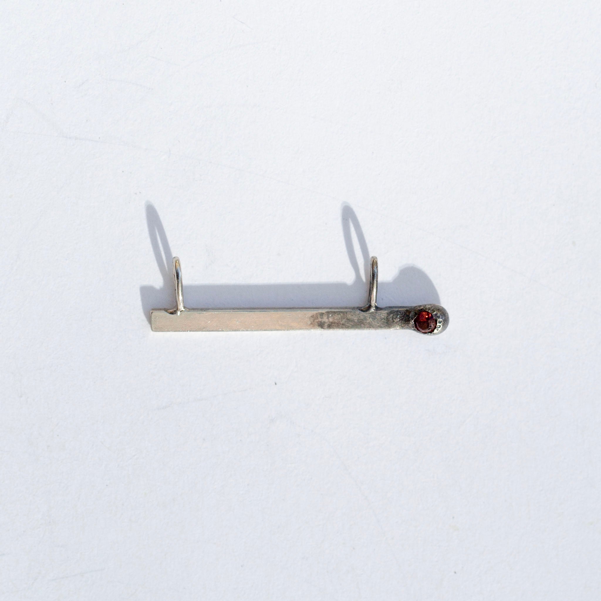 Horizontal Match 3, 14K White Gold Garnet