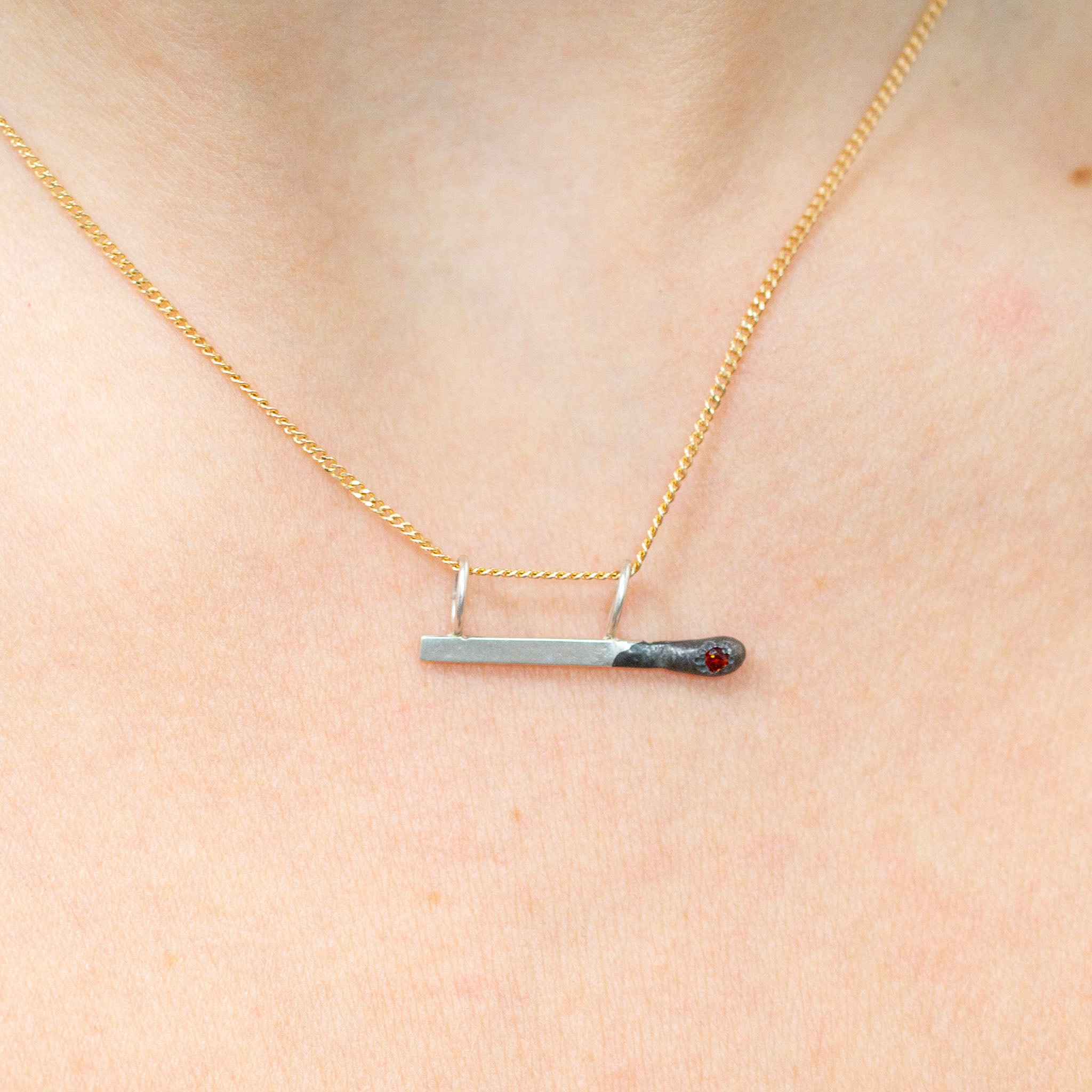 Horizontal Silver Match 1, Garnet