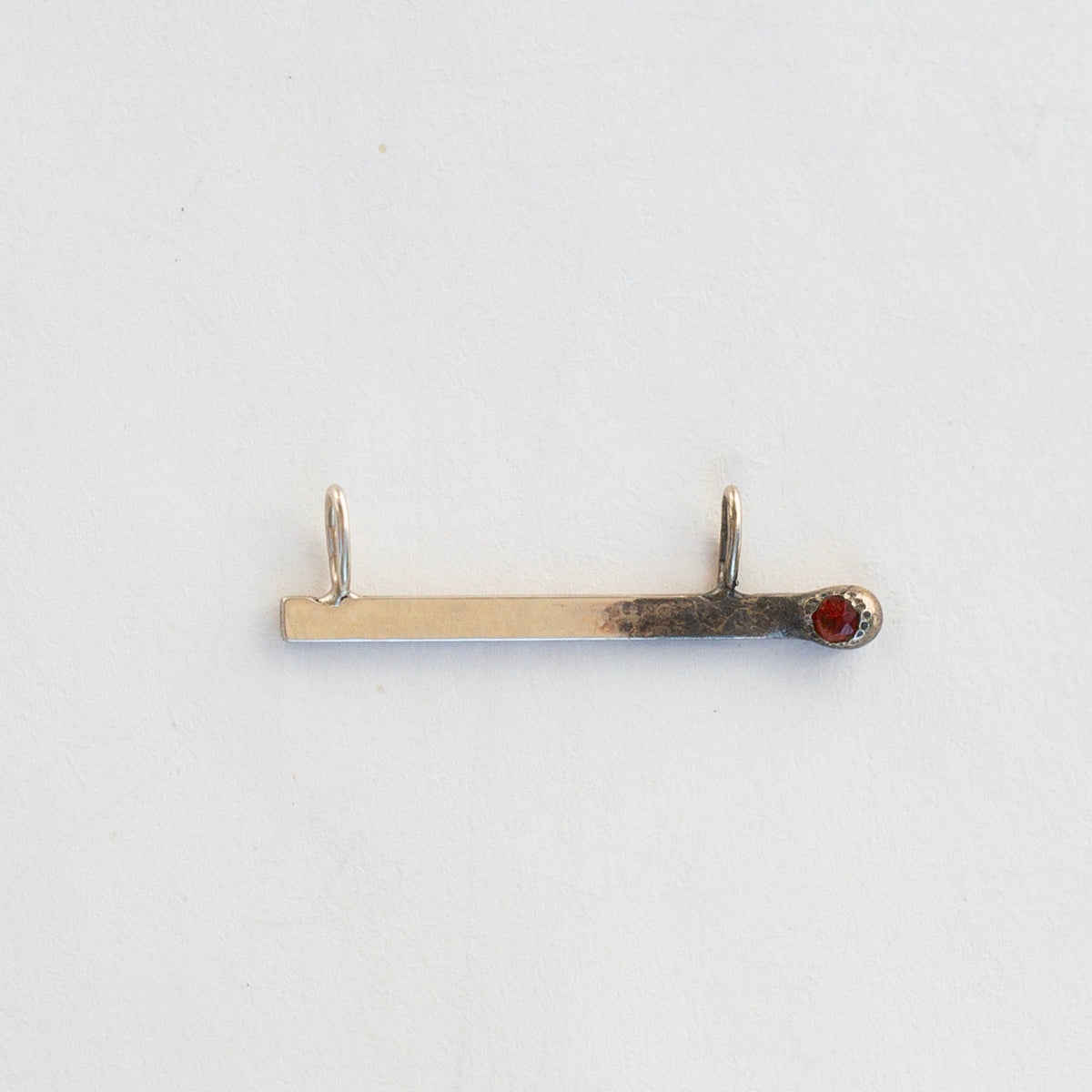 Gold Match 15, 14k White and Garnet
