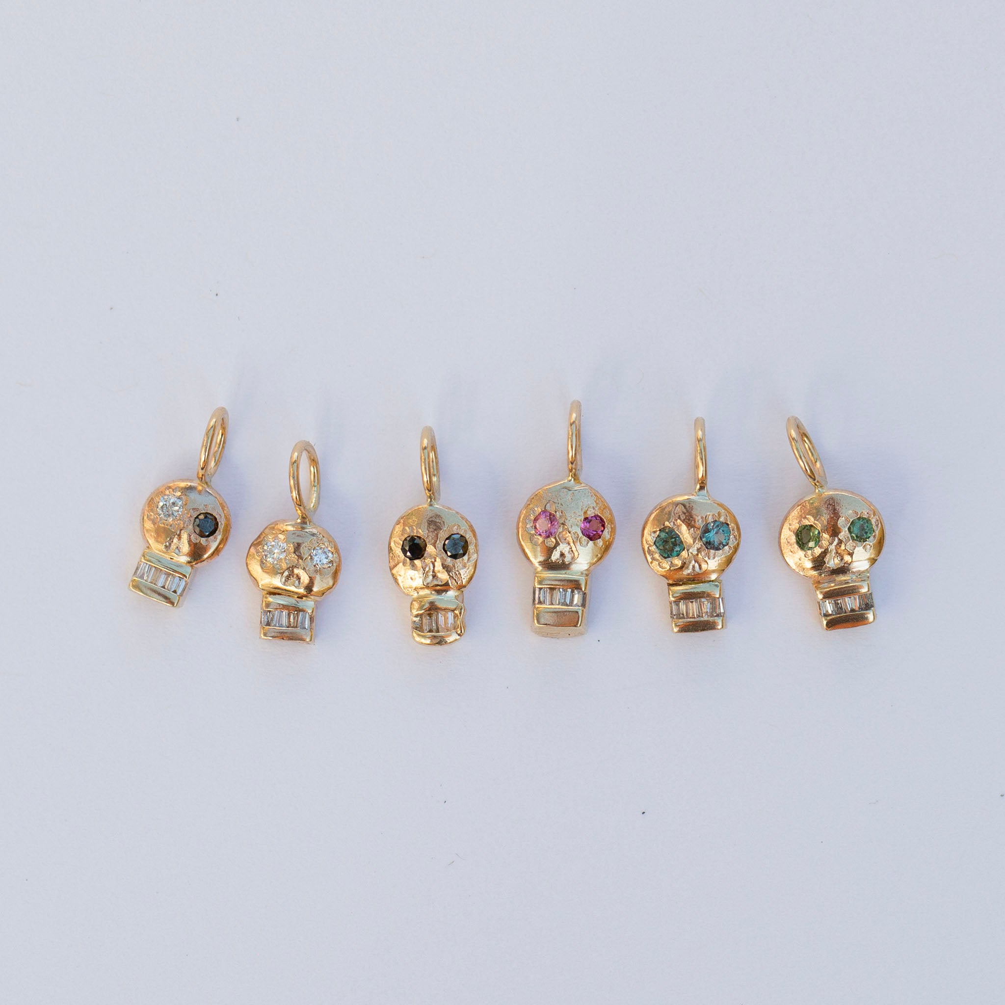 Skull Charm 1, Black and White Diamond