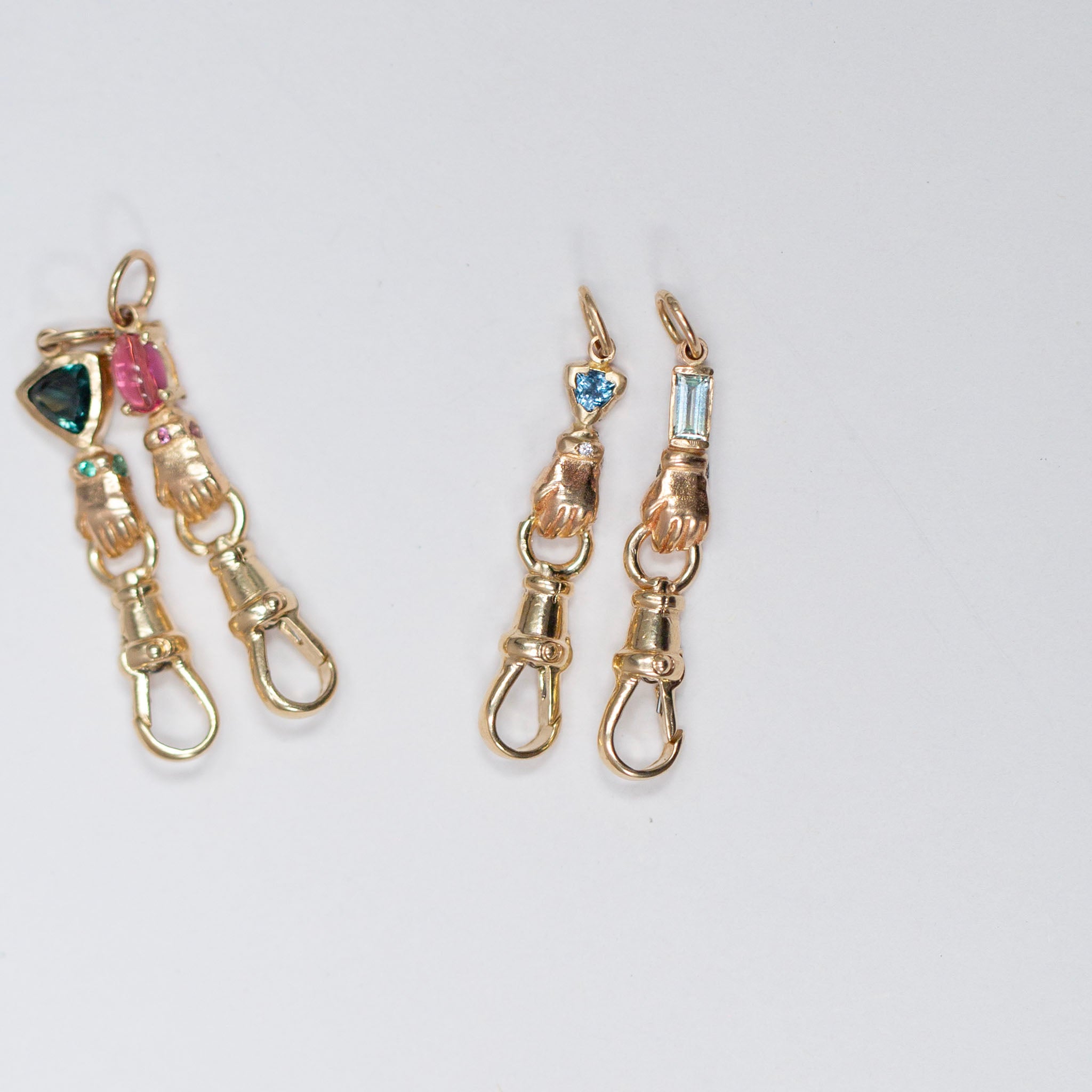 Montana Sapphire and Diamond Hand Connector, 14K