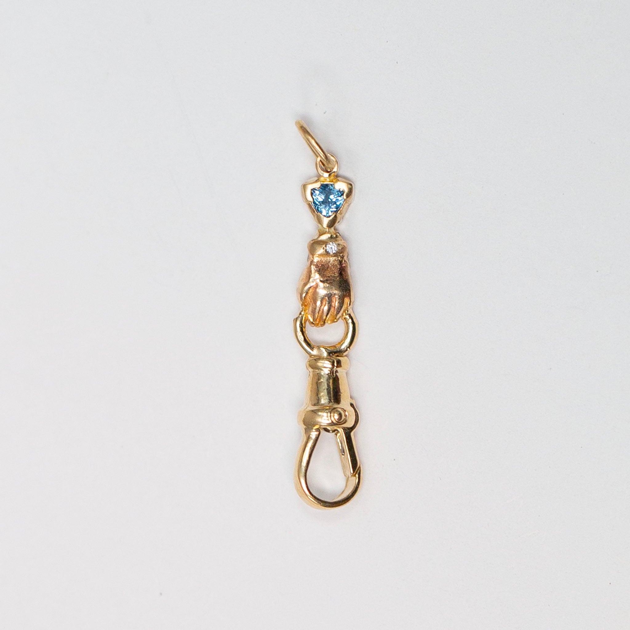 Montana Sapphire and Diamond Hand Connector, 14K
