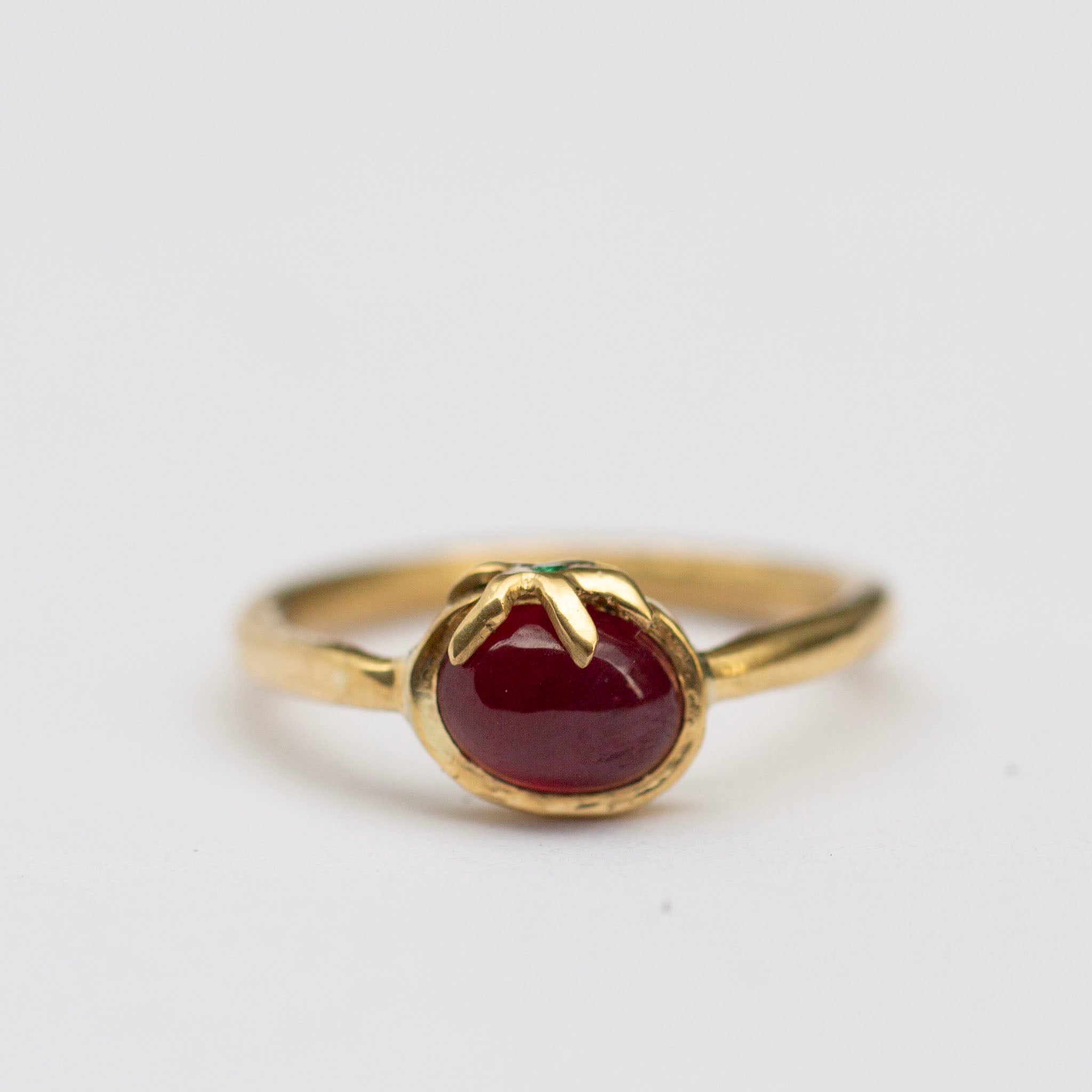 Tomato Ring, 18k Ruby & Emerald