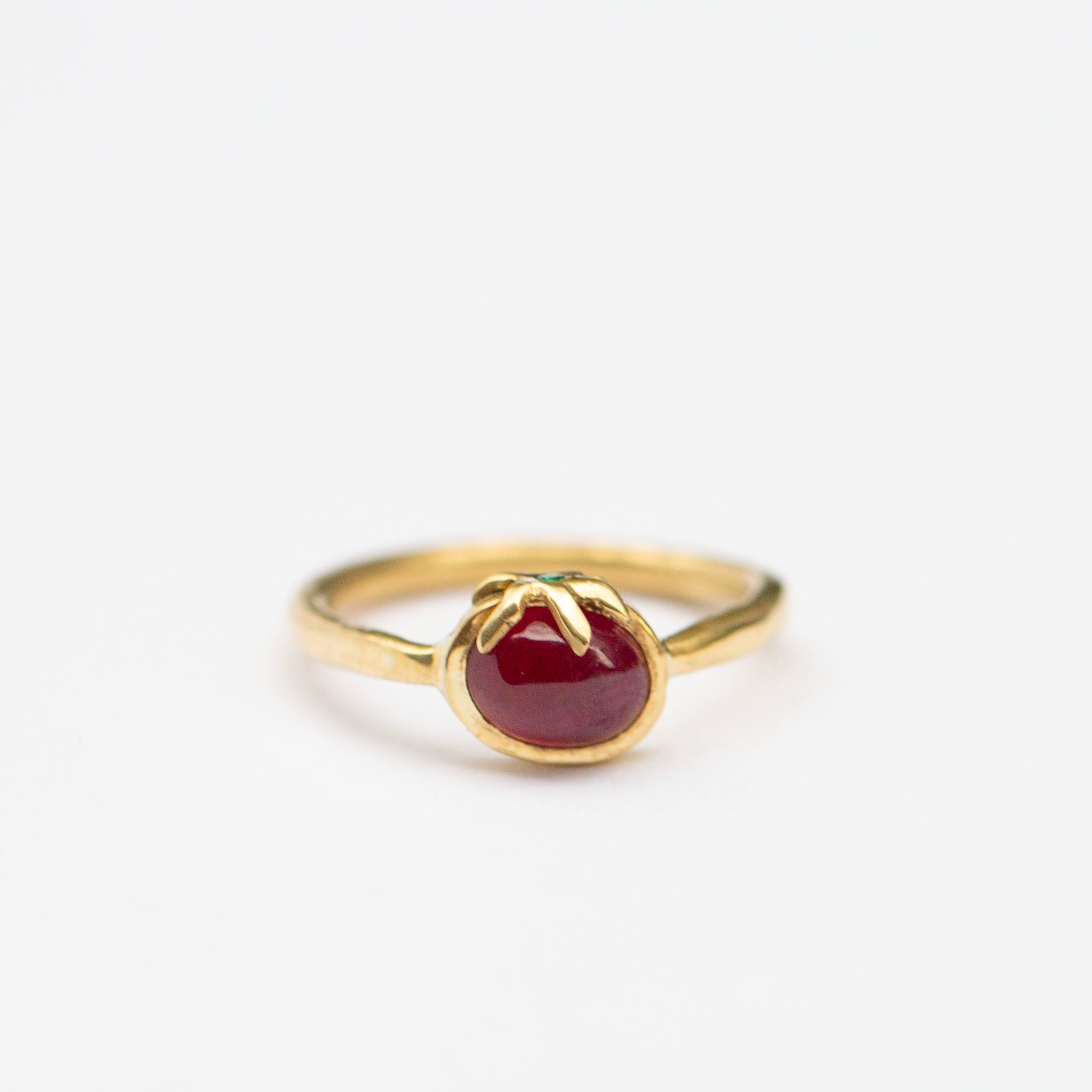 Tomato Ring, 18k Ruby & Emerald