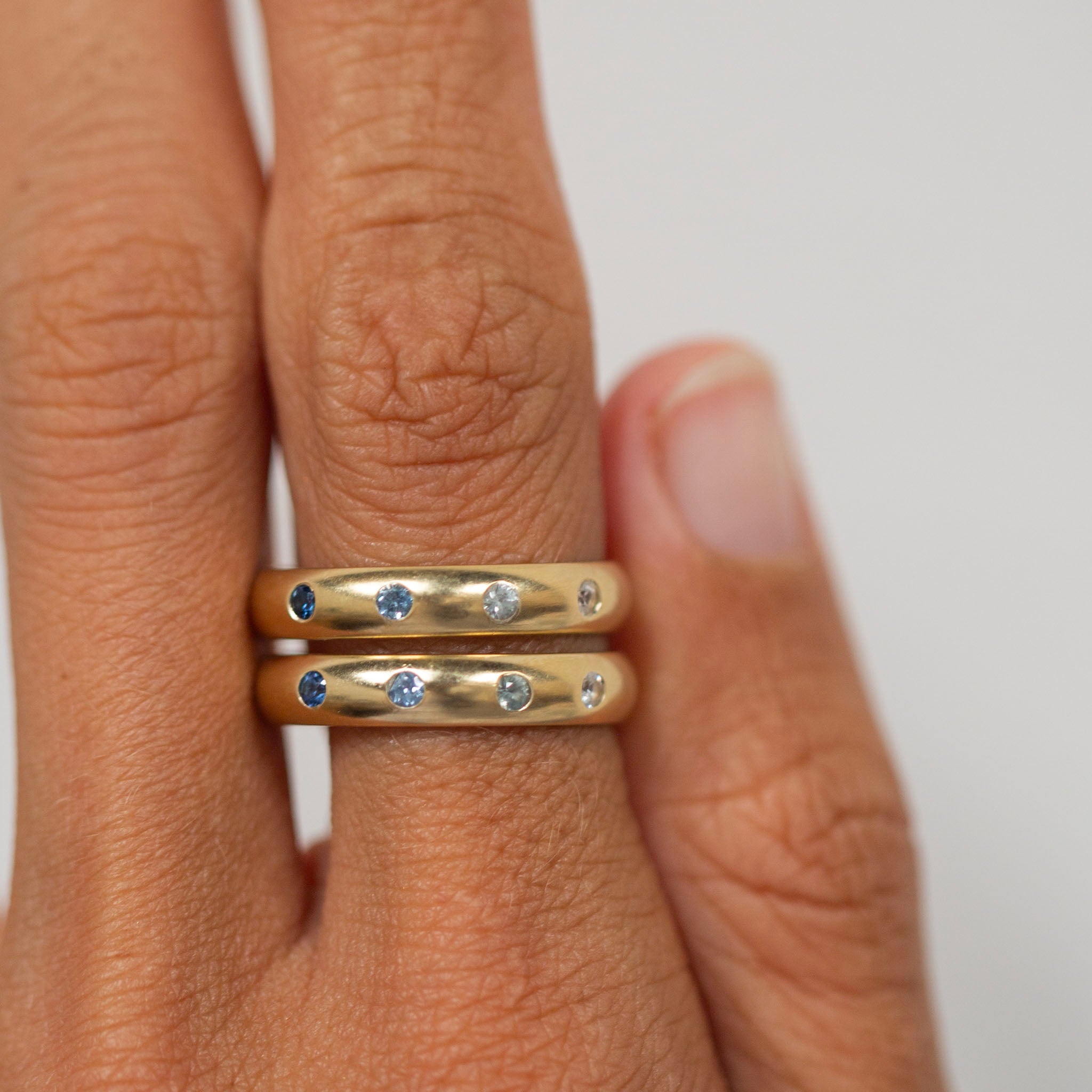 Sapphire Rainbow Ring, 4 stones