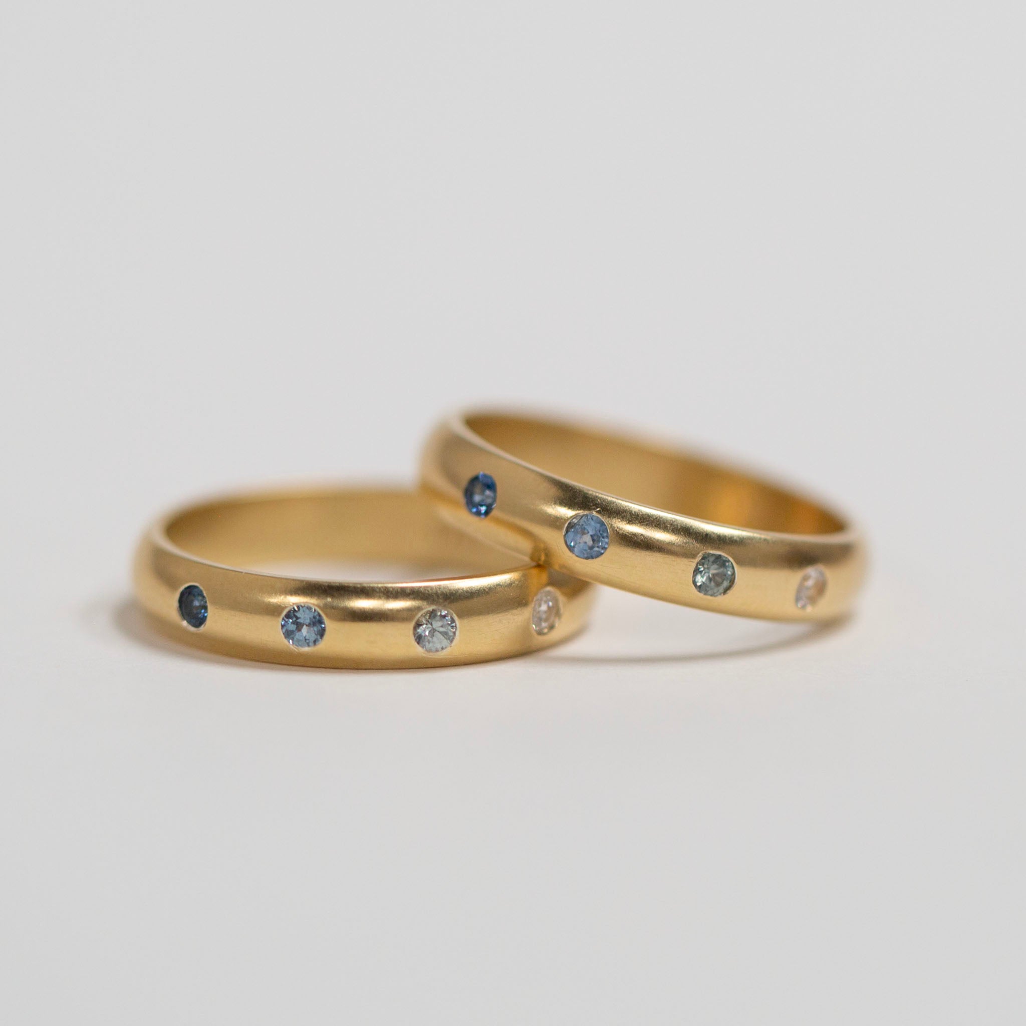 Sapphire Rainbow Ring, 4 stones