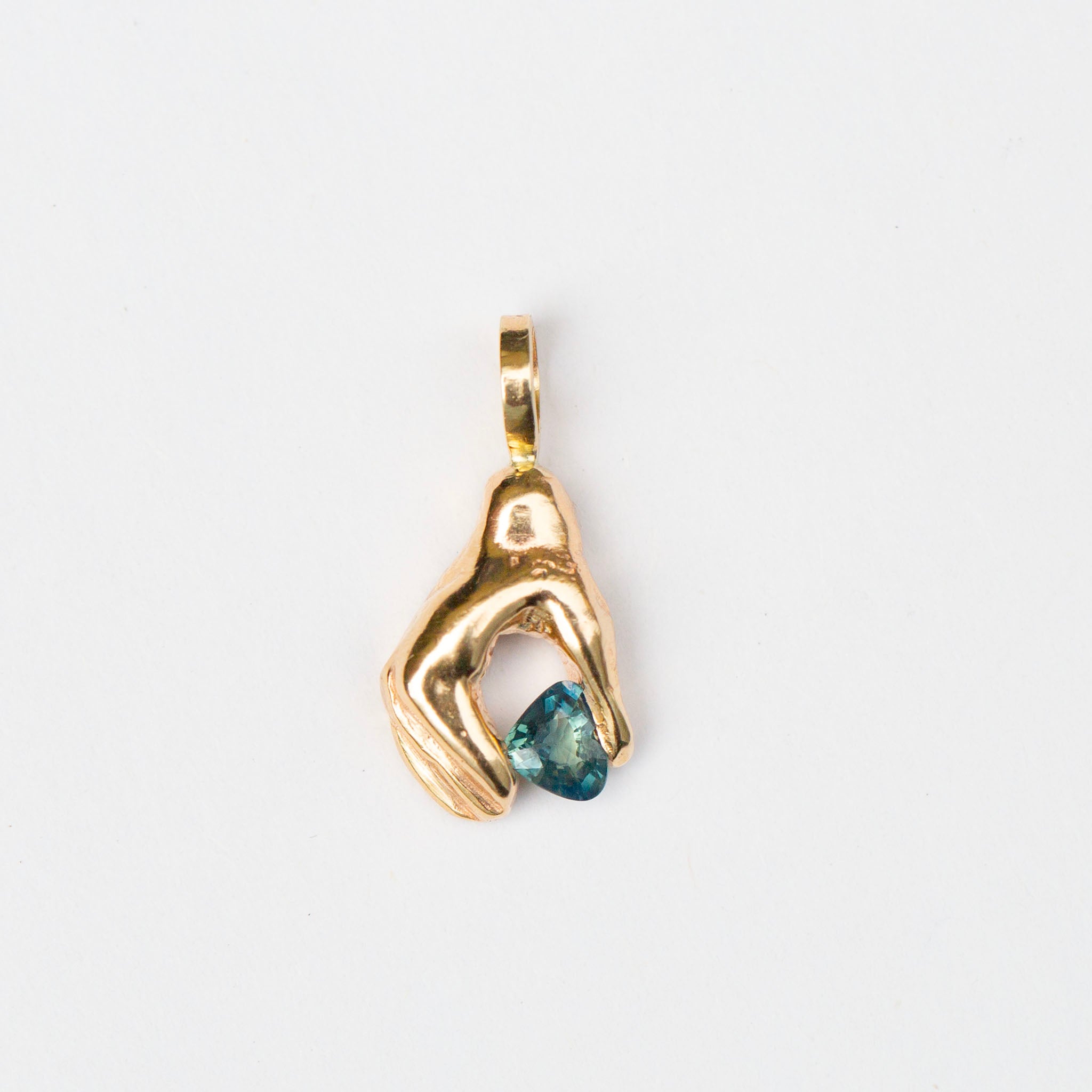 Teal Heart Sapphire Squeeze Charm