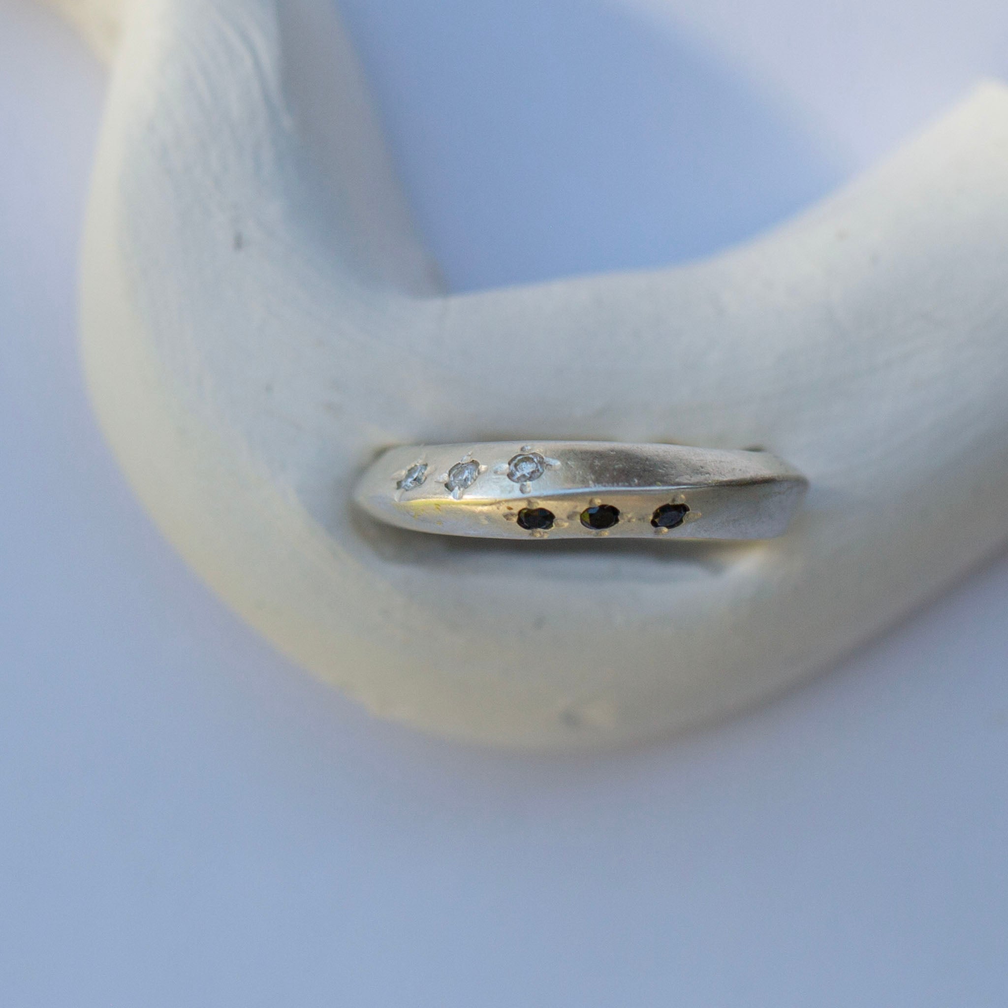 Diamond Saucer Ring, Silver