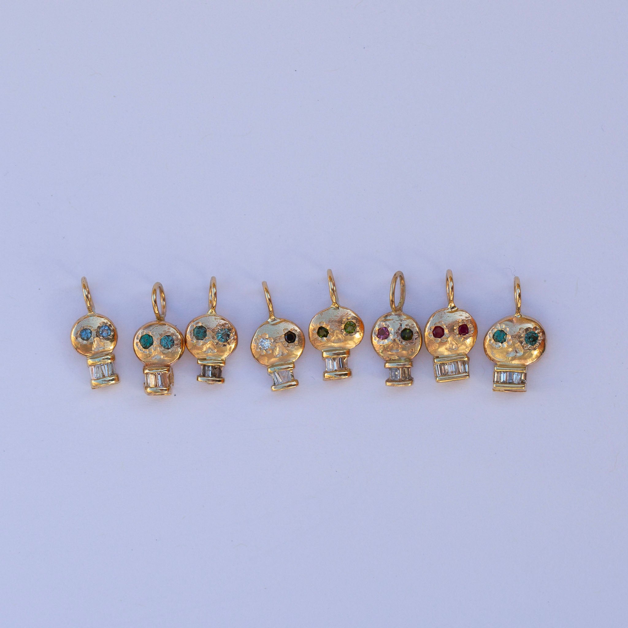 Skull Charm 4, Montana Blue Sapphires