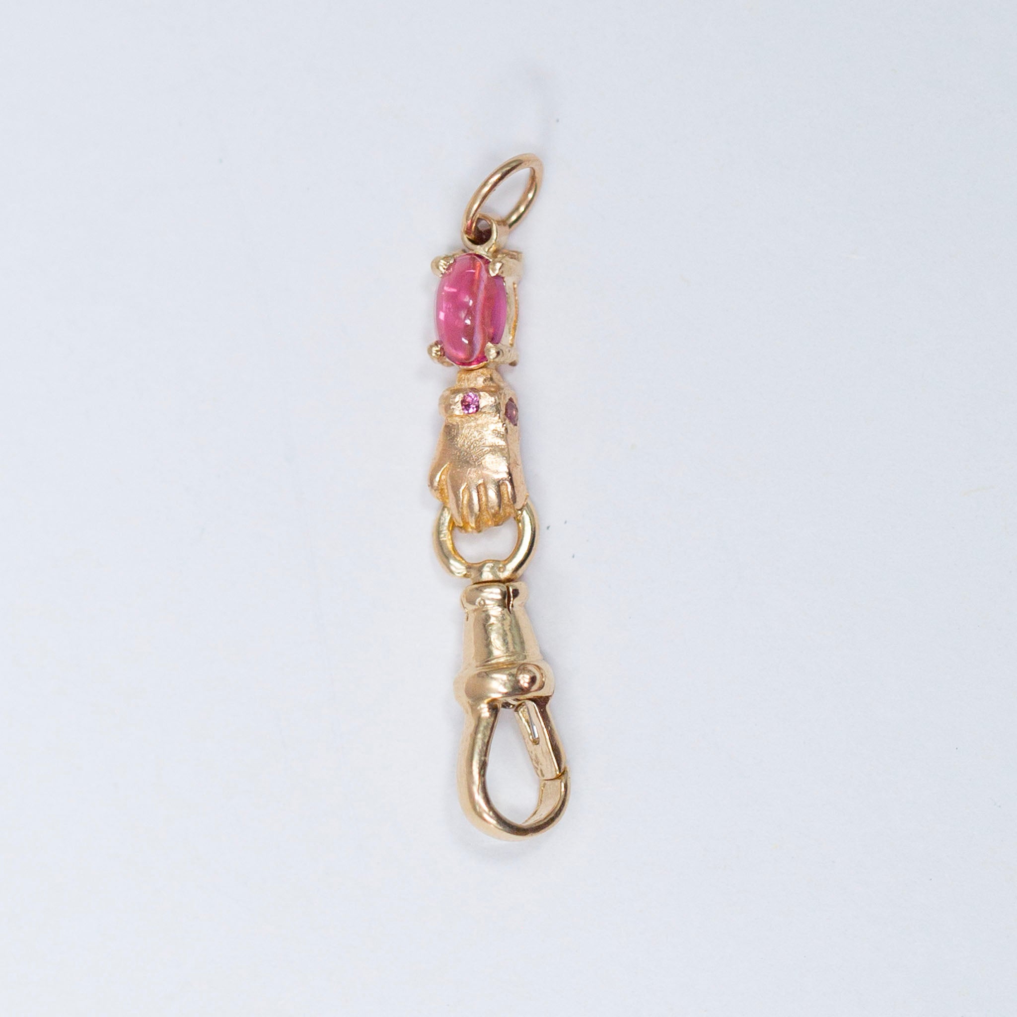 Pink Spinel, Tourmaline and Sapphire Hand Connector, 14K