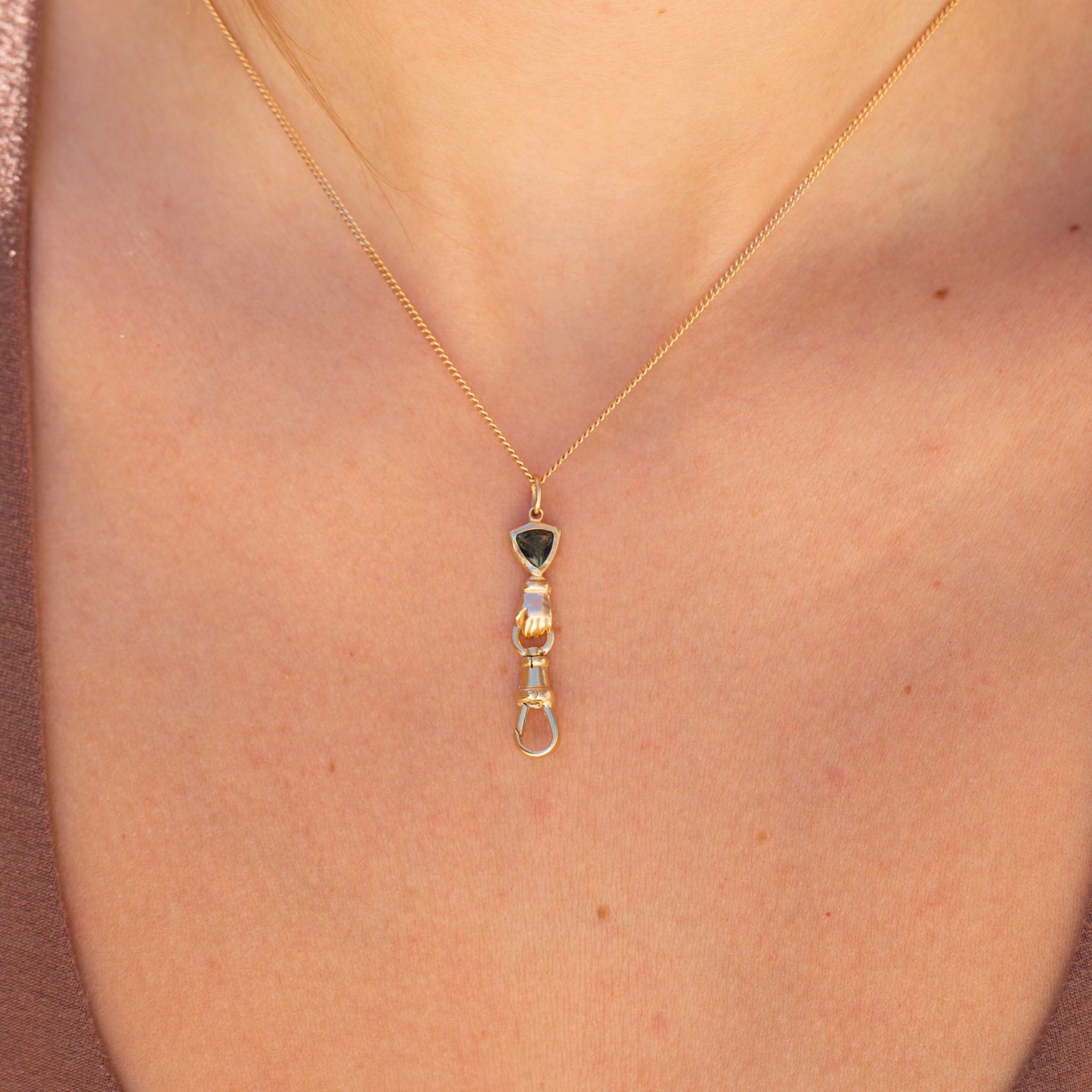 Hand Connector 6, Teal Trillion Sapphire