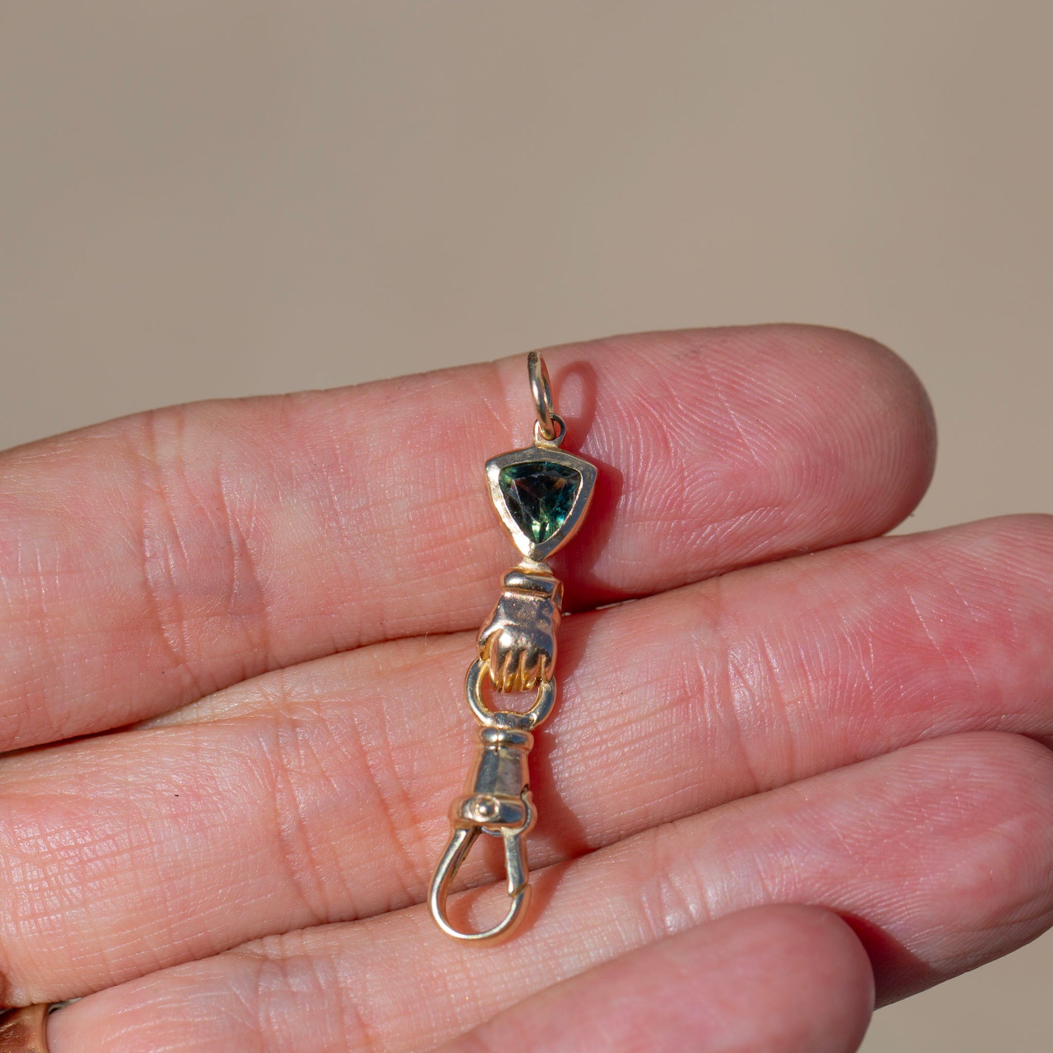 Hand Connector 6, Teal Trillion Sapphire