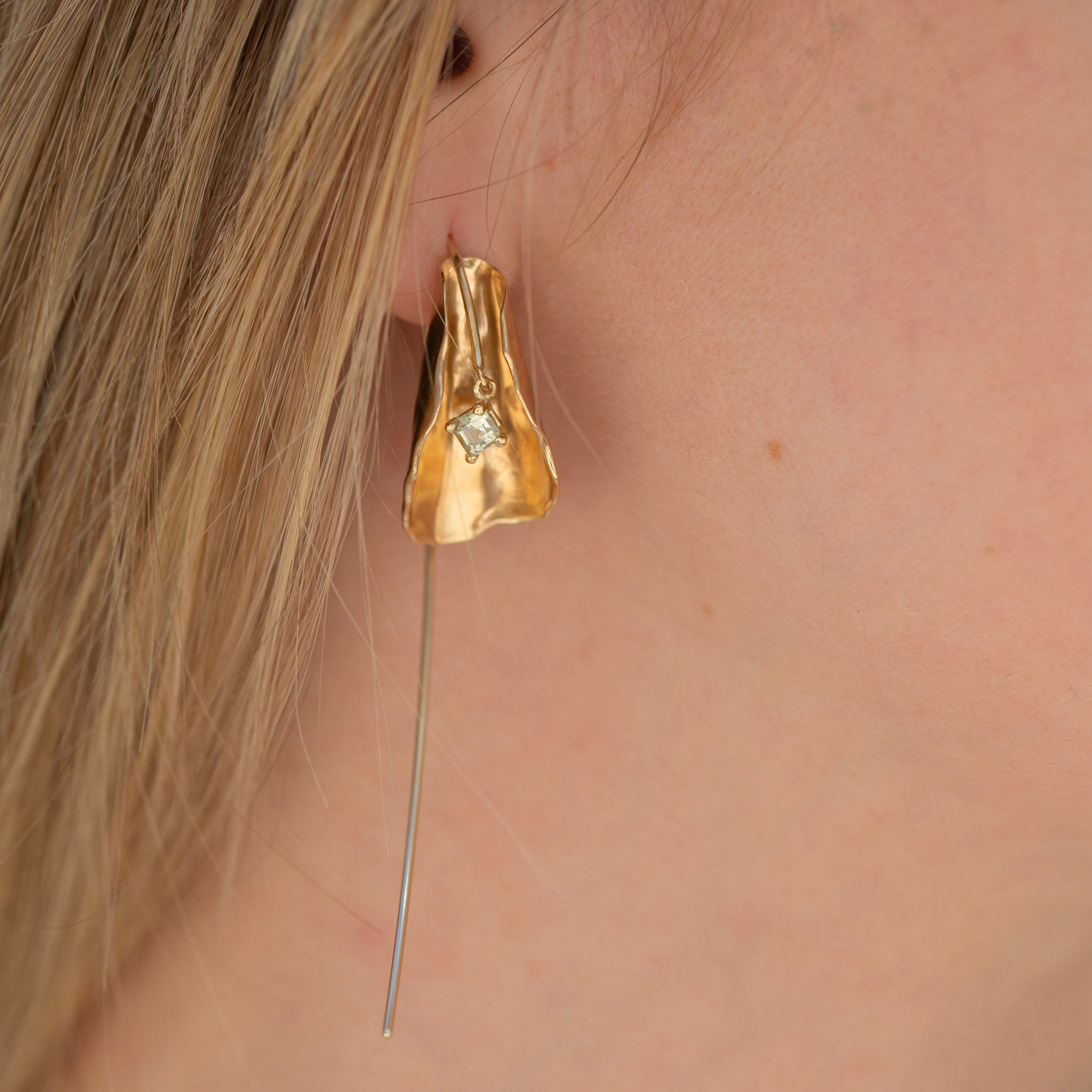 Calla Lily Earrings, Tourmaline