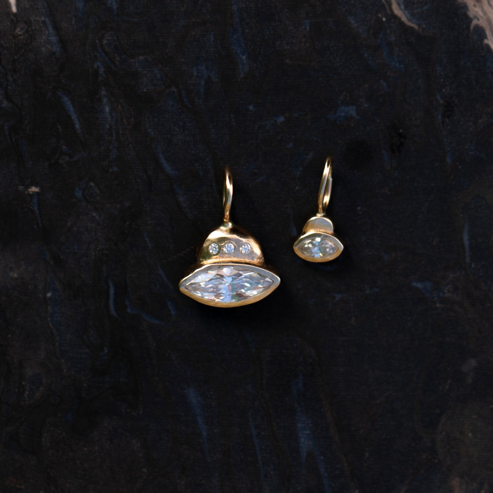 UFO, Tiny Marquise Diamond Saucer