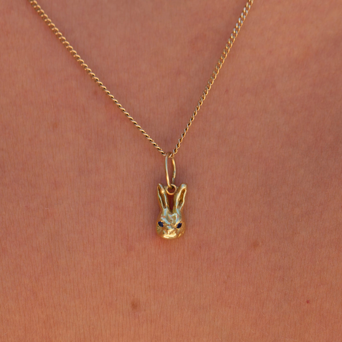 18K Bunny Charms, Sapphire Eyes, Ready to Ship