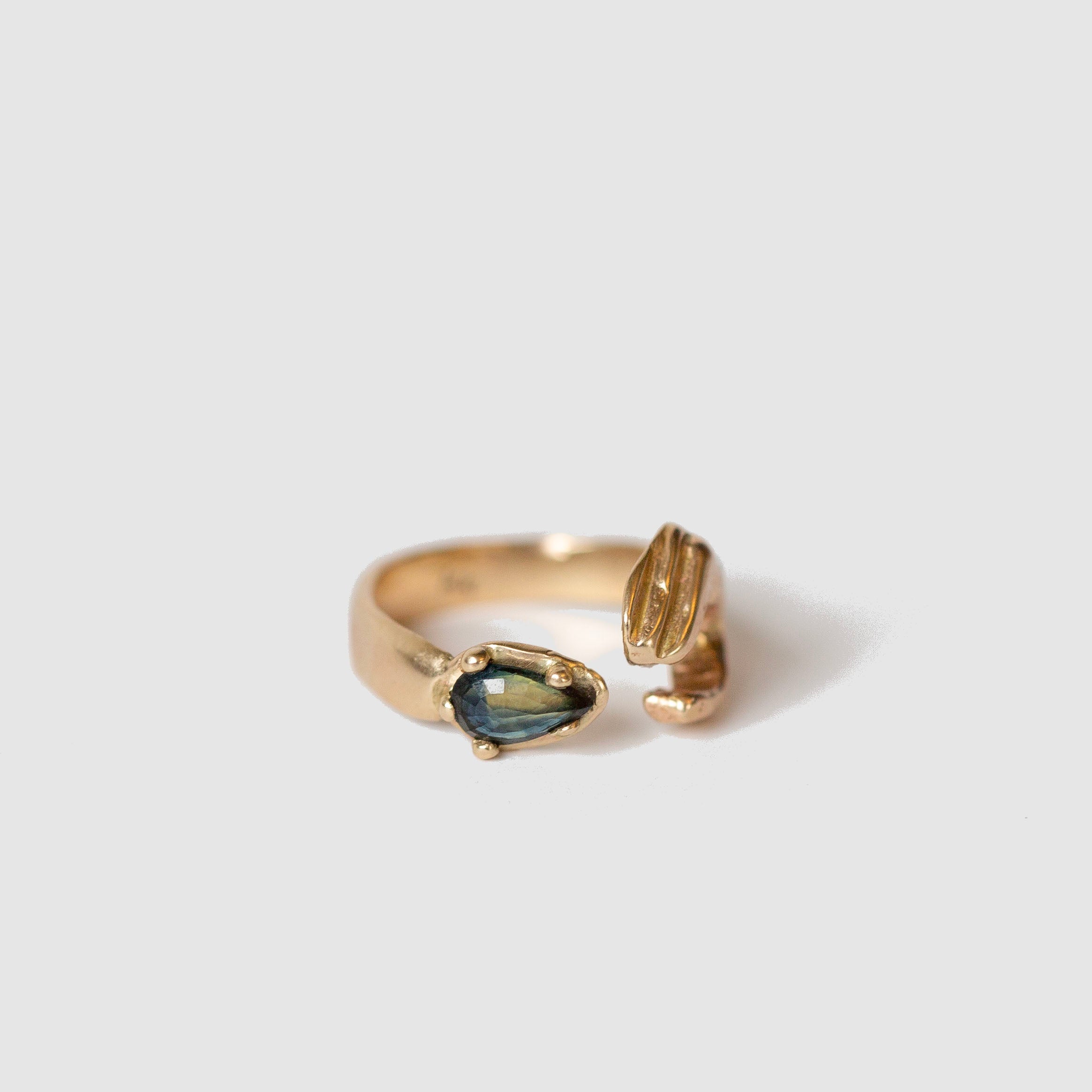 Hand holding Sapphire Ring, 14K