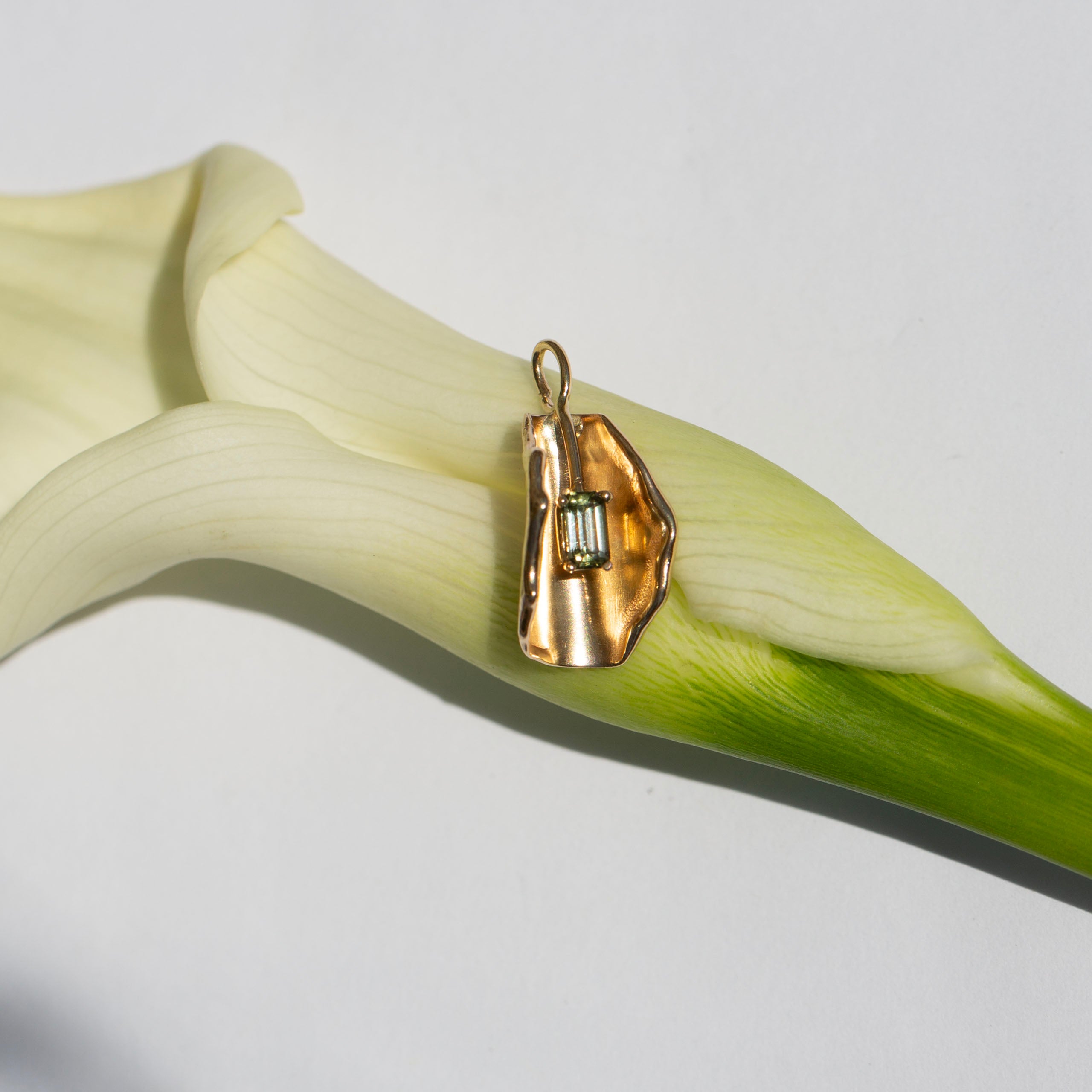 Calla Lily Pendant 4, Tourmaline