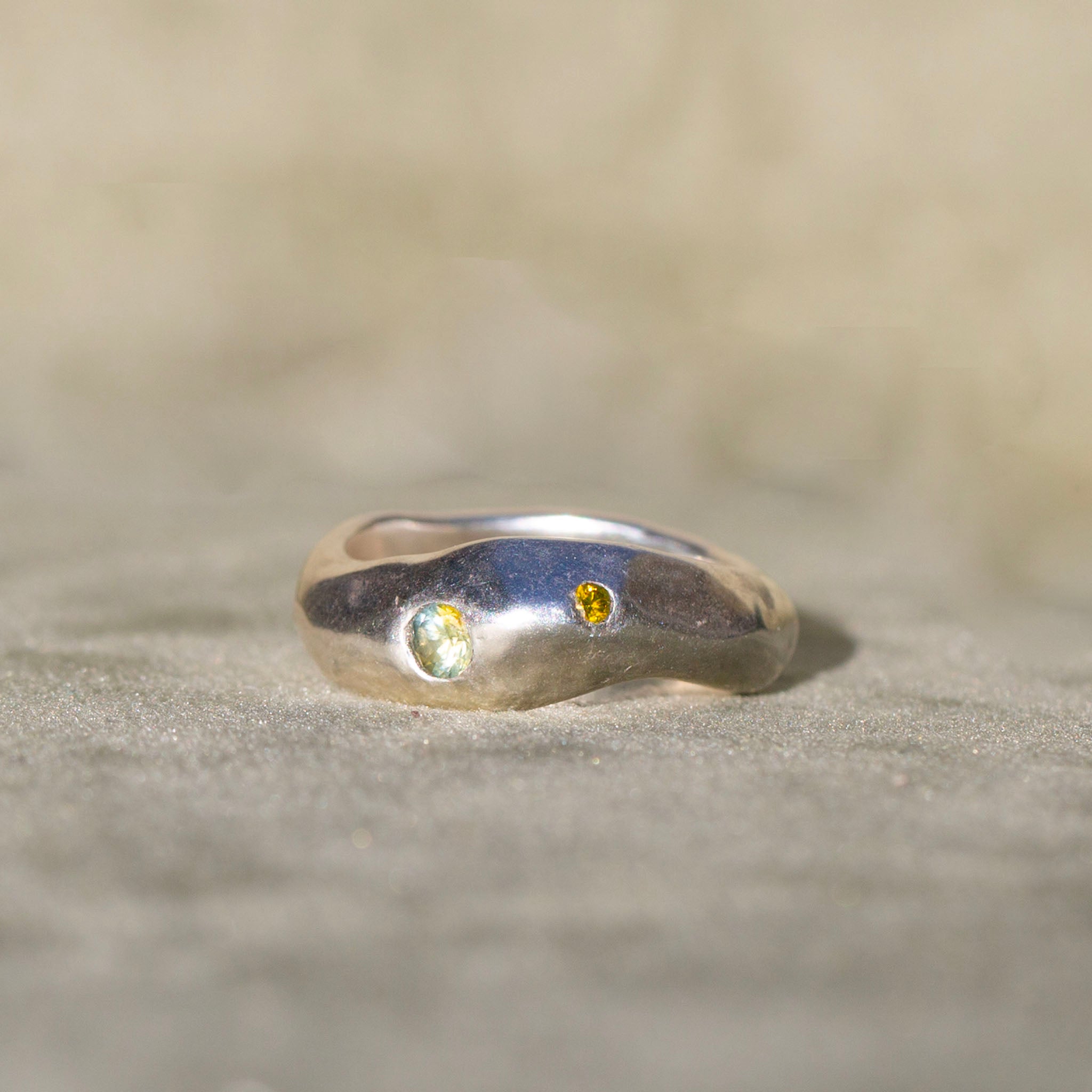 Orbit Ring 2, Sapphire & Diamond