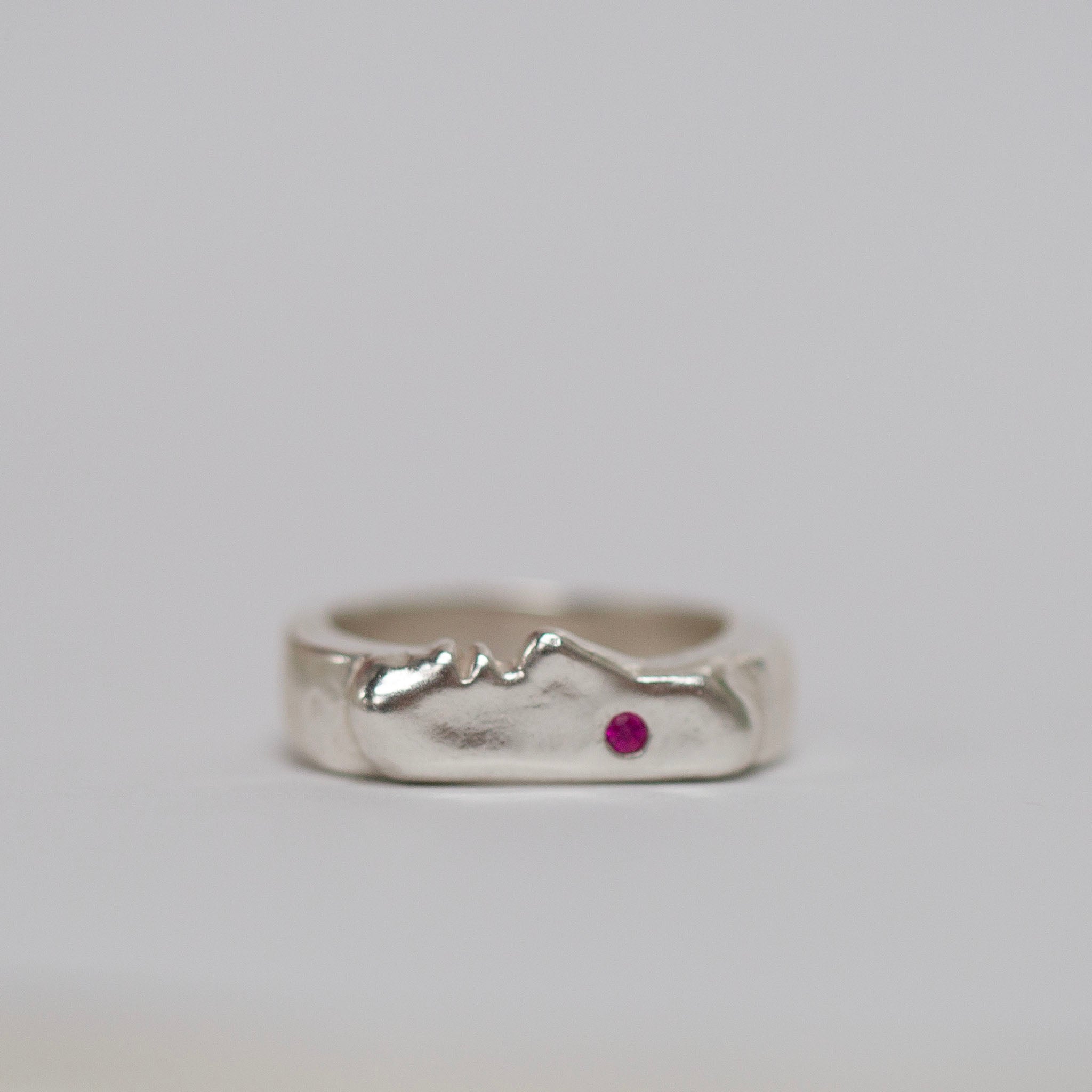 Gemstone Kiss Rings, Silver