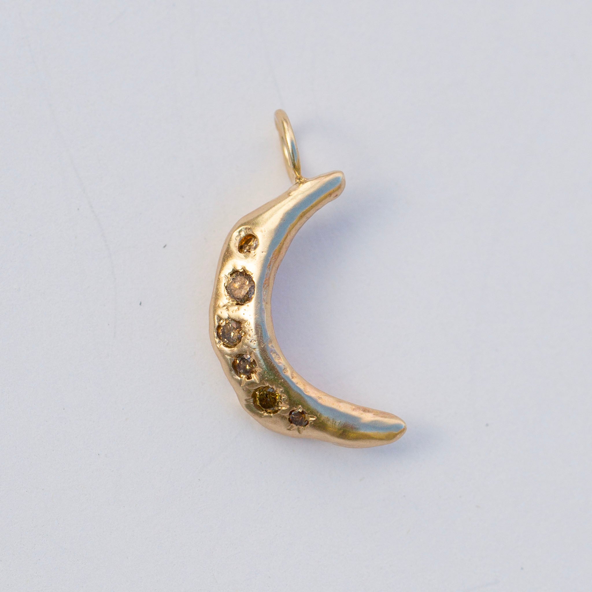Waning Crescent Diamond Moon Charm