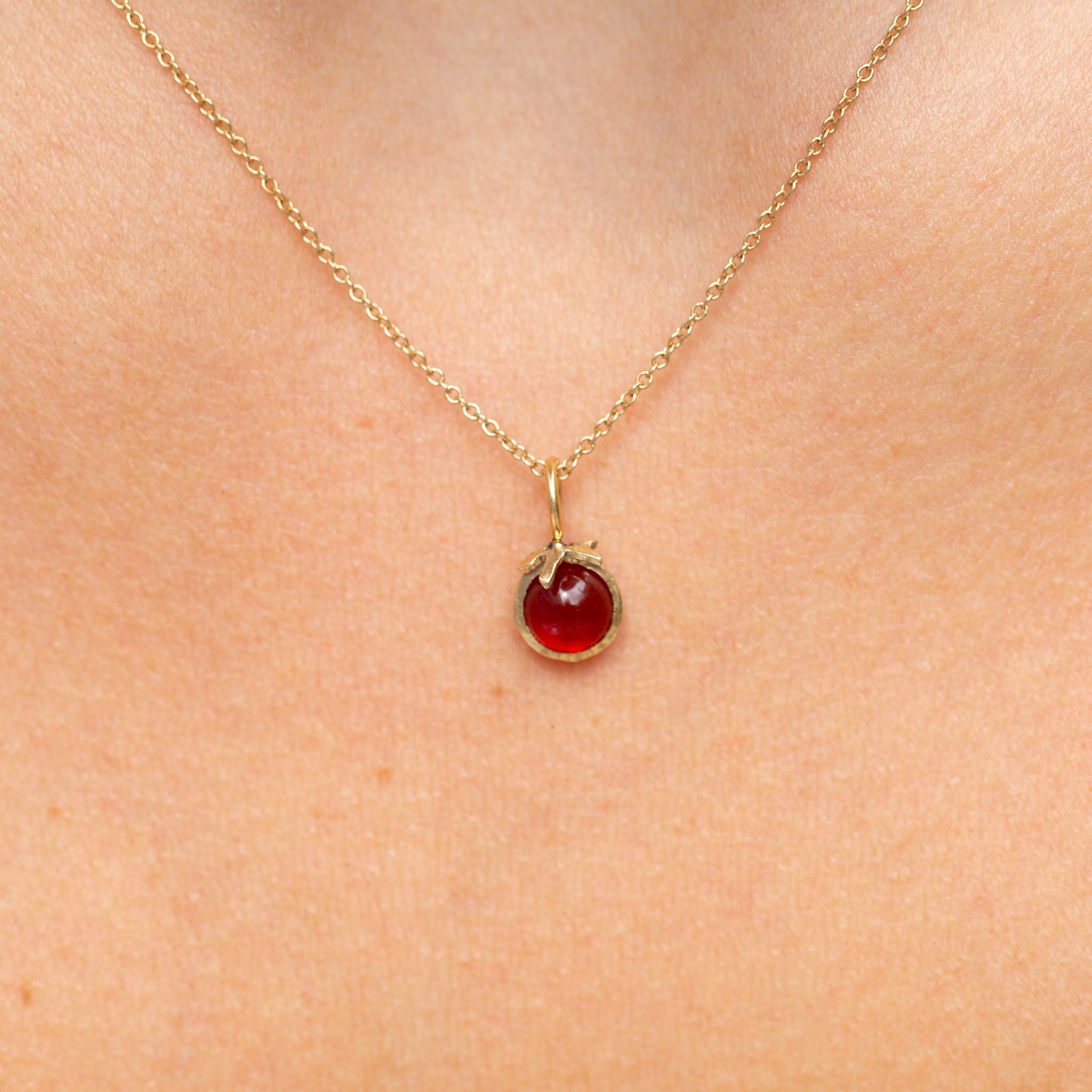 Cherry Tomato 1, 14k Carnelian