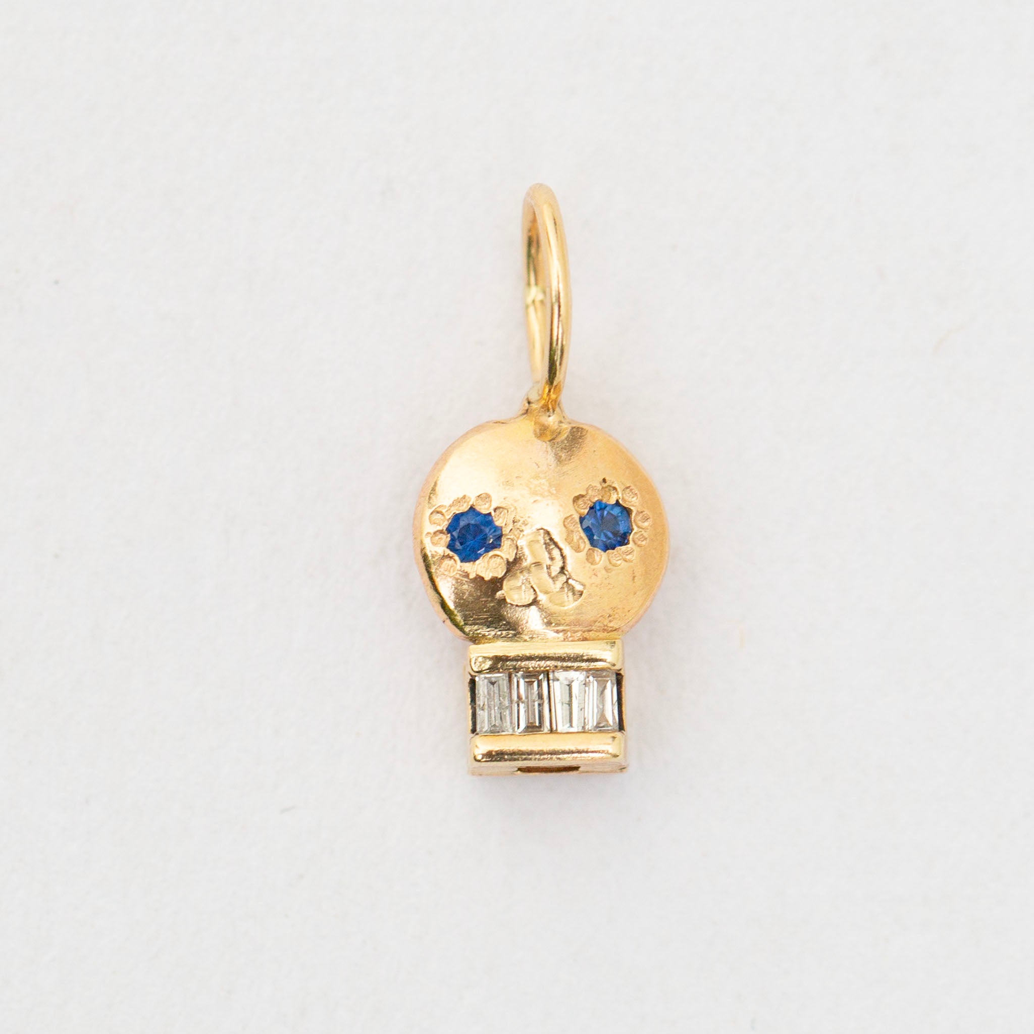 Skull Charm 7, Cobalt Blue Sapphire