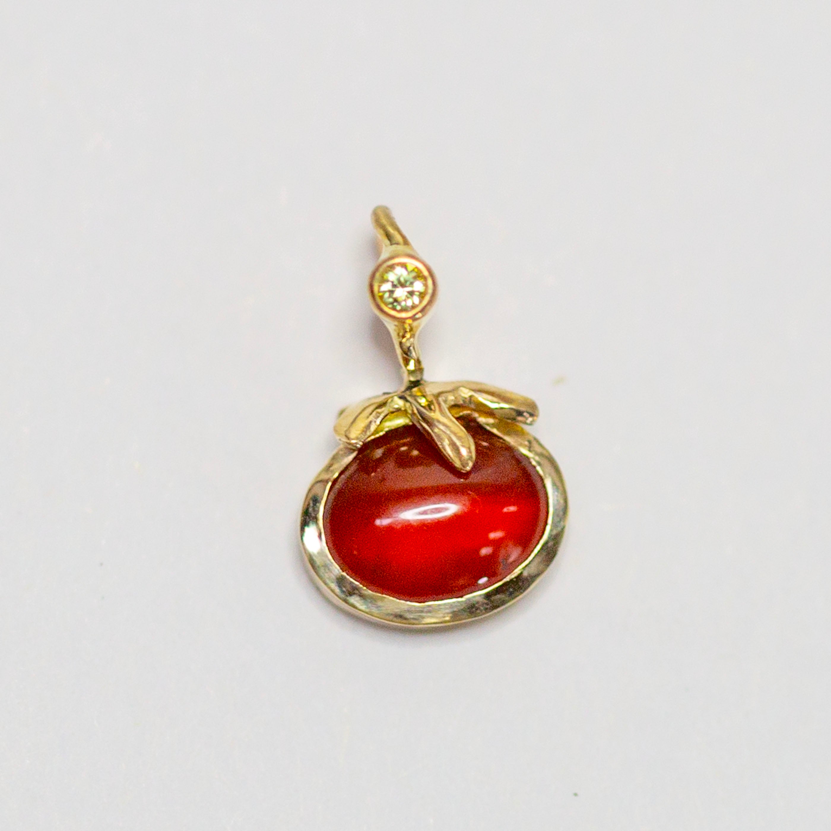 Fancy Heirloom Tomato 2, 14k Carnelian & Peridot