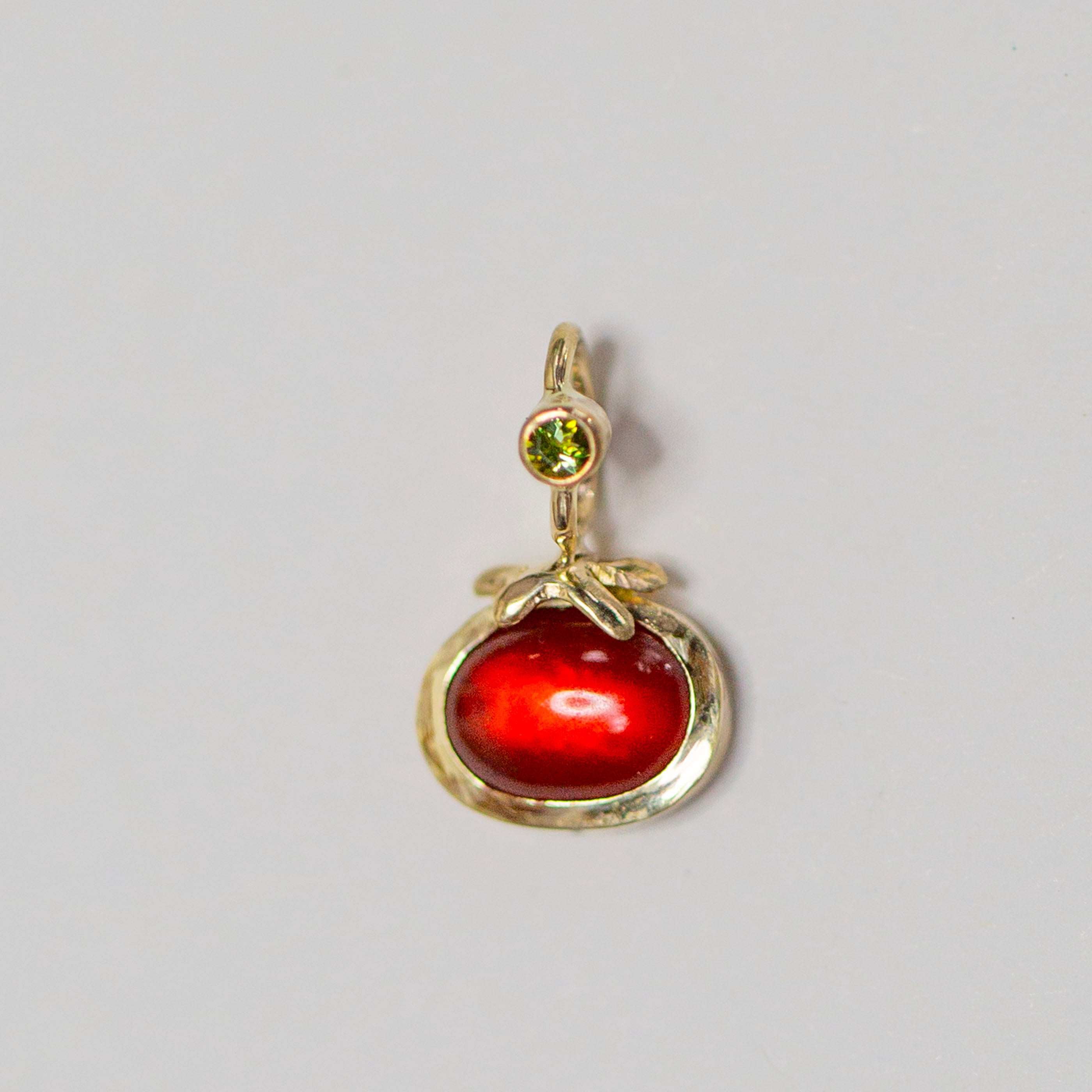 Fancy Heirloom Tomato 3, 14k Carnelian & Tourmaline