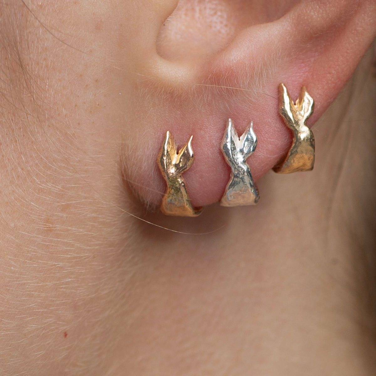 Fish Hoops, 14K