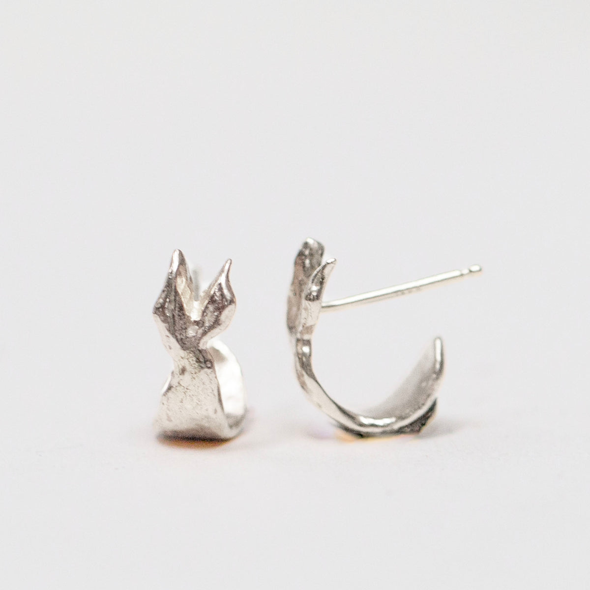 Fish Hoops, Sterling Silver