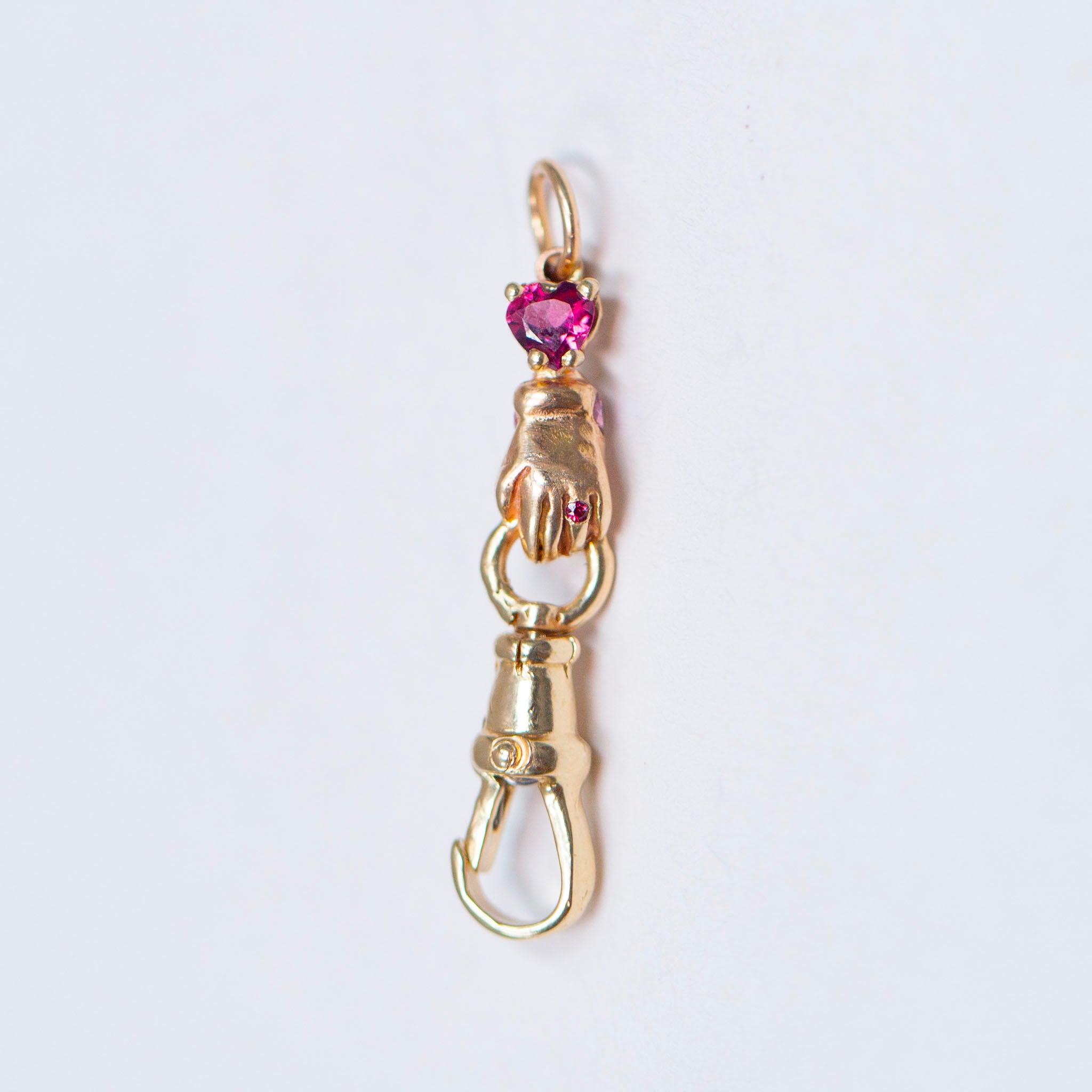 Garnet & Sapphire Hand Connector, 14K