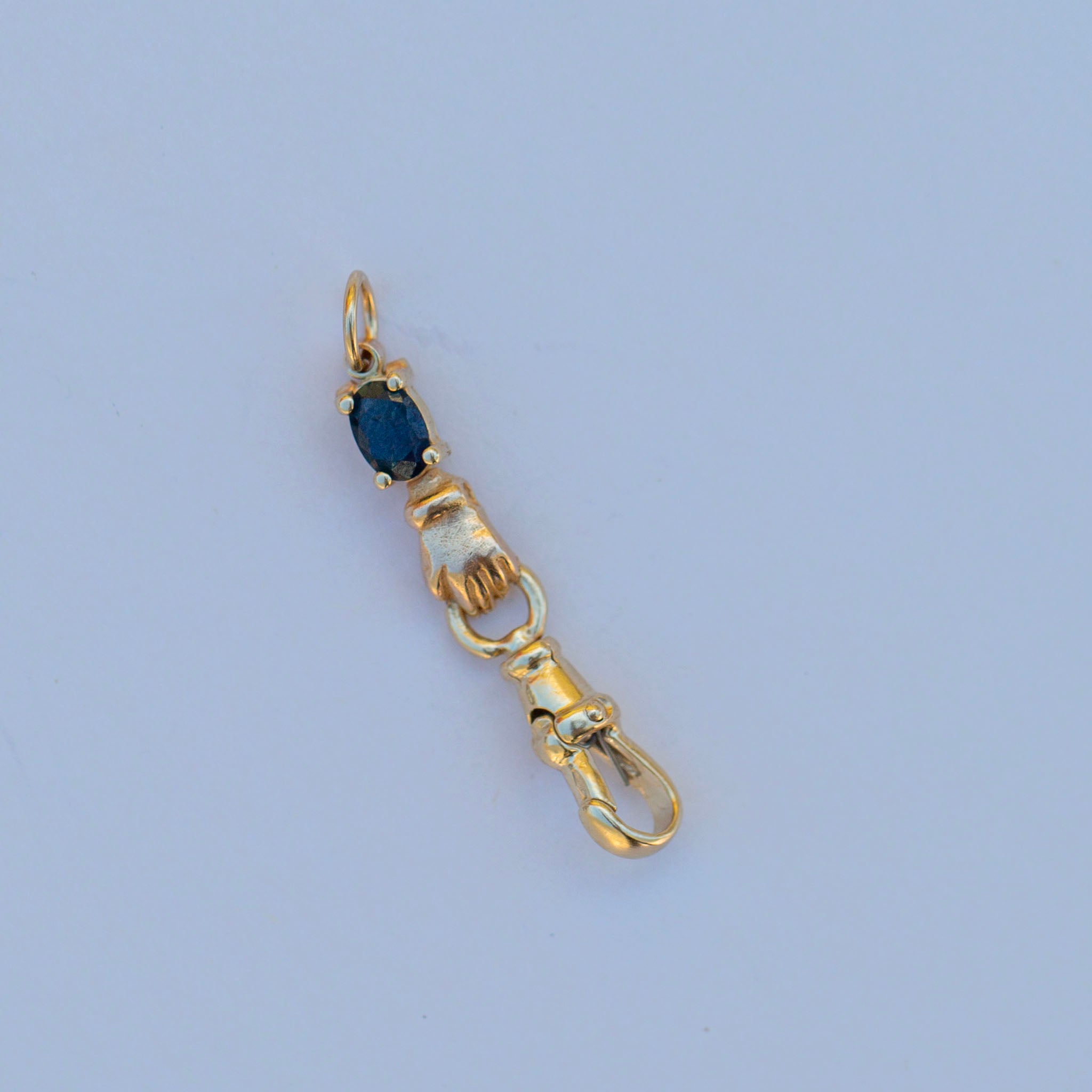 Hand Connector 10, Dark Blue Oval Sapphire