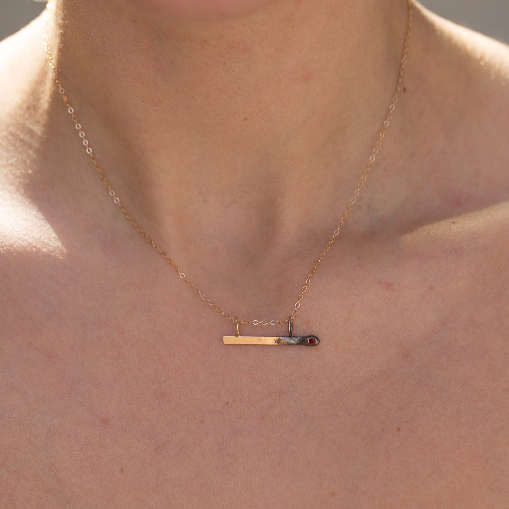 Horizontal Match 8, 14K Garnet