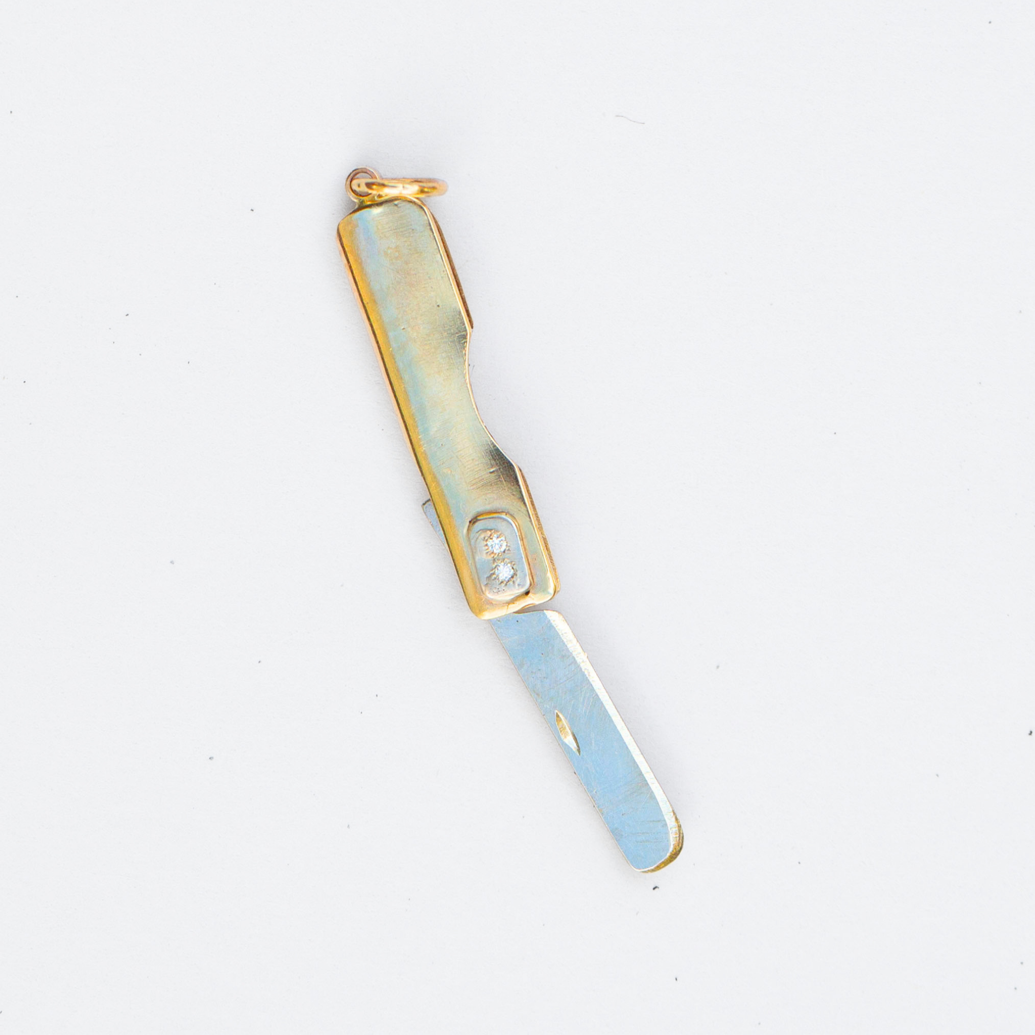 Pocket Butter Knife 1, 14k & Diamond